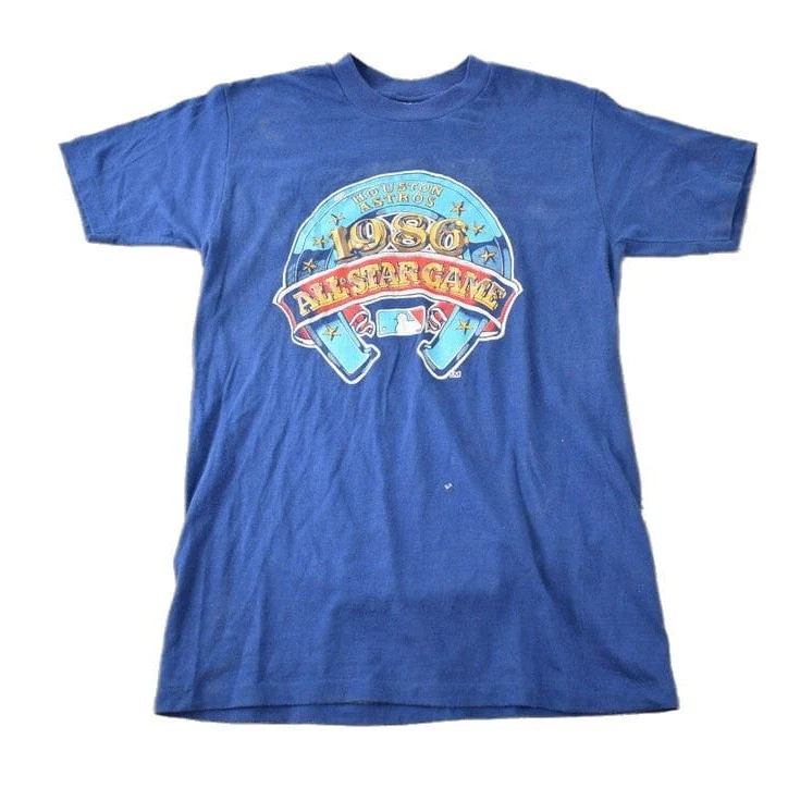 Vintage 1986 Houston Astros All Star Game MLB Baseball Graphic T-Shirt Men's S