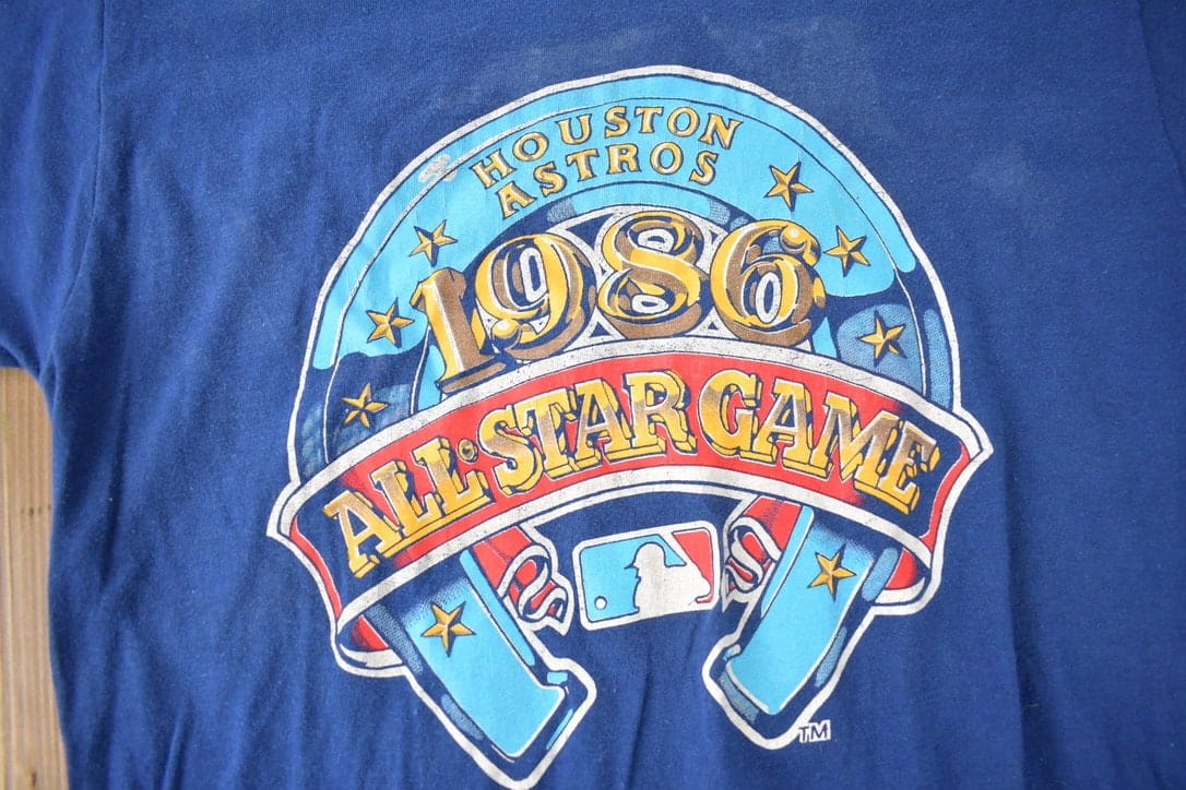 Vintage 1986 Houston Astros All Star Game MLB Baseball Graphic T-Shirt Men's S - Image 3