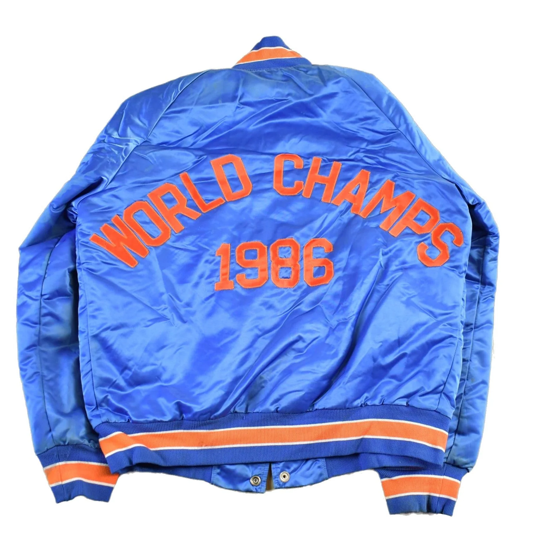 Vintage 1986 New York Mets MLB Satin Bomber Jacket Men's Medium - Image 2
