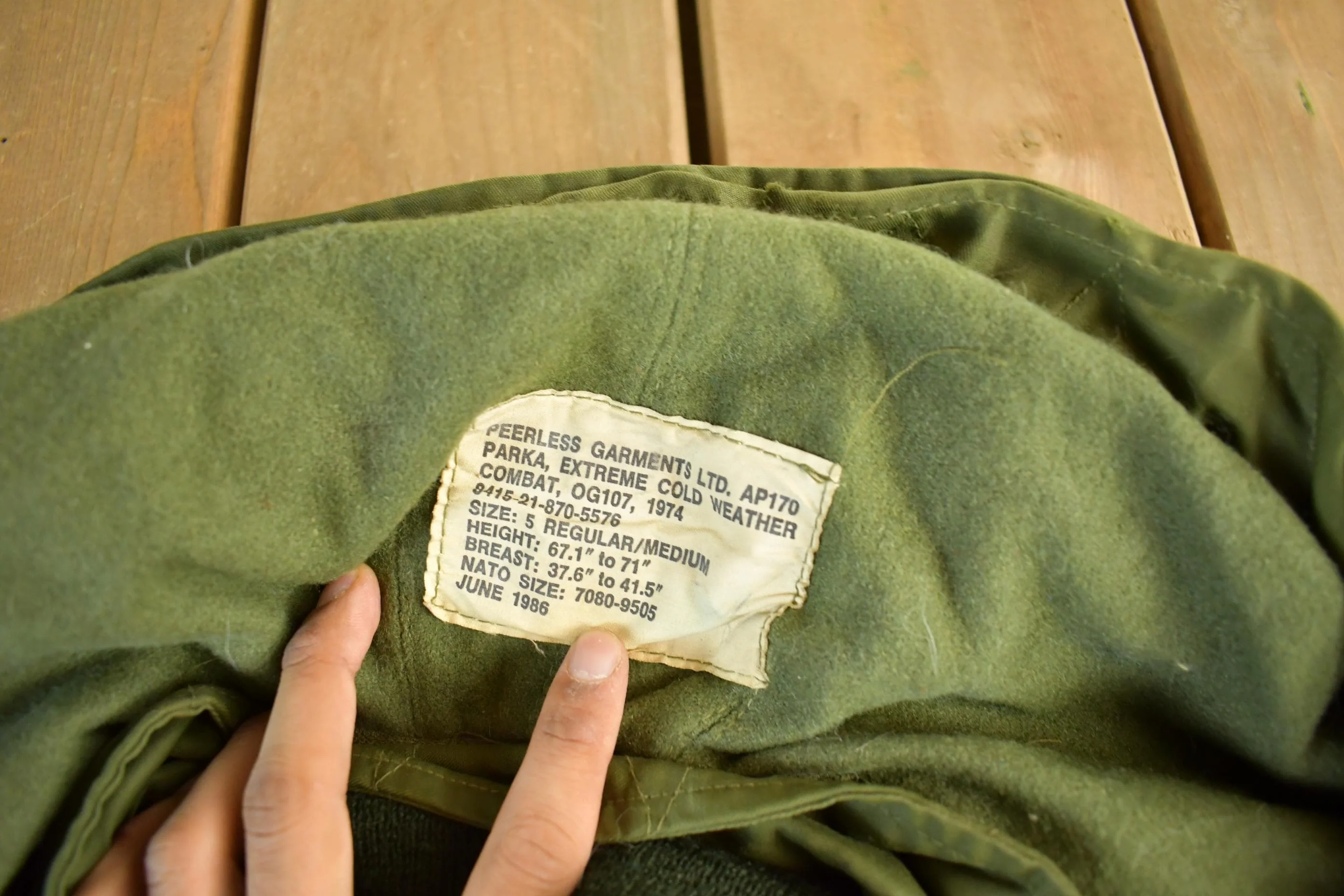 Vintage 1986 OG-107 Cold Weather Combat Military Jacket Men's M-L - Image 5