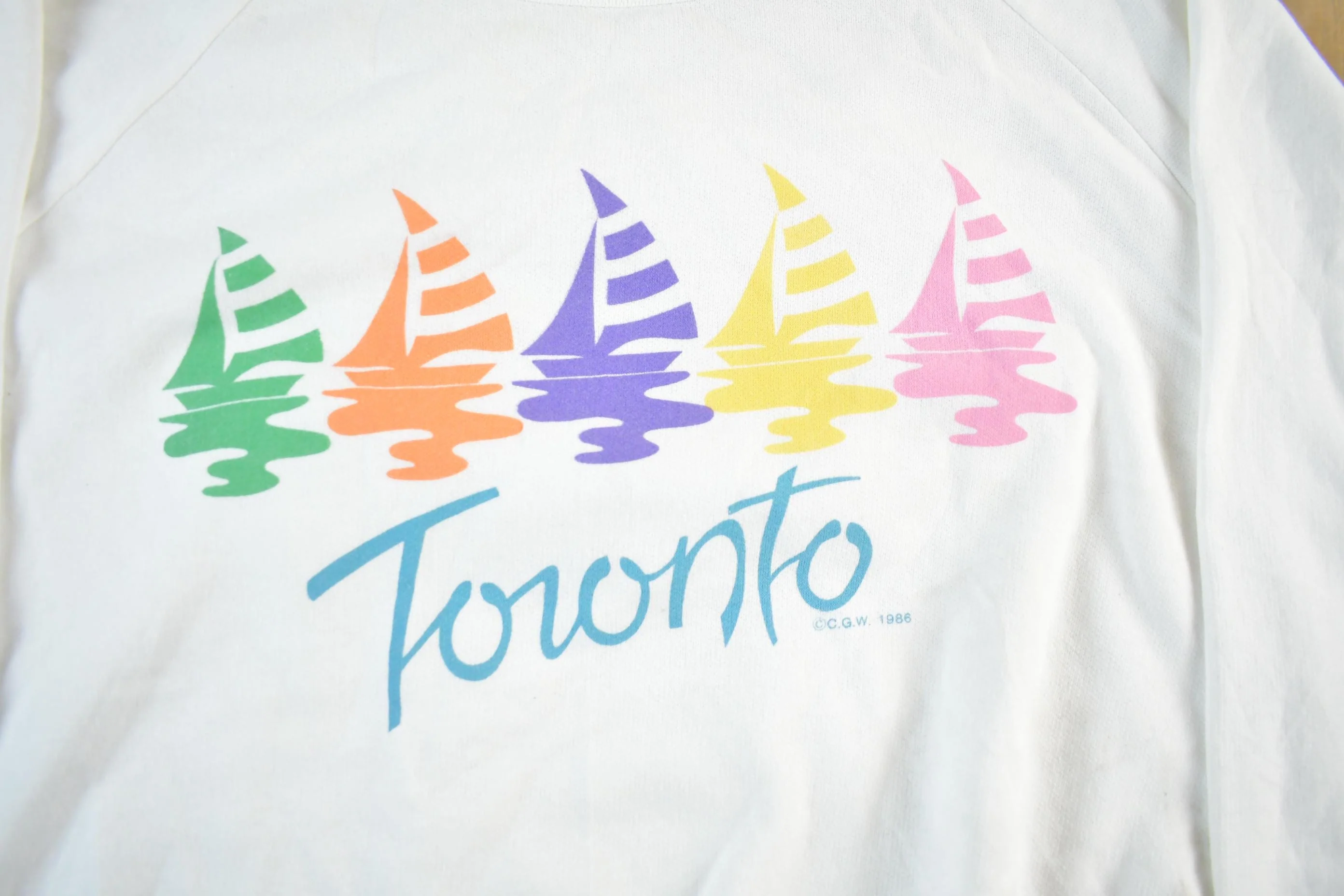 Vintage 1986 Toronto Theme Crewneck Sweatshirt Men's L - Image 3