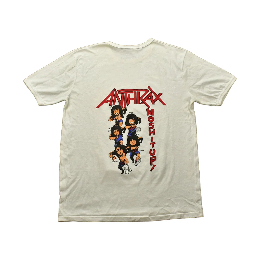 Vintage 1987 Anthrax Mosh It Up Tour Band Ringer T-shirt Men's Large - Image 2