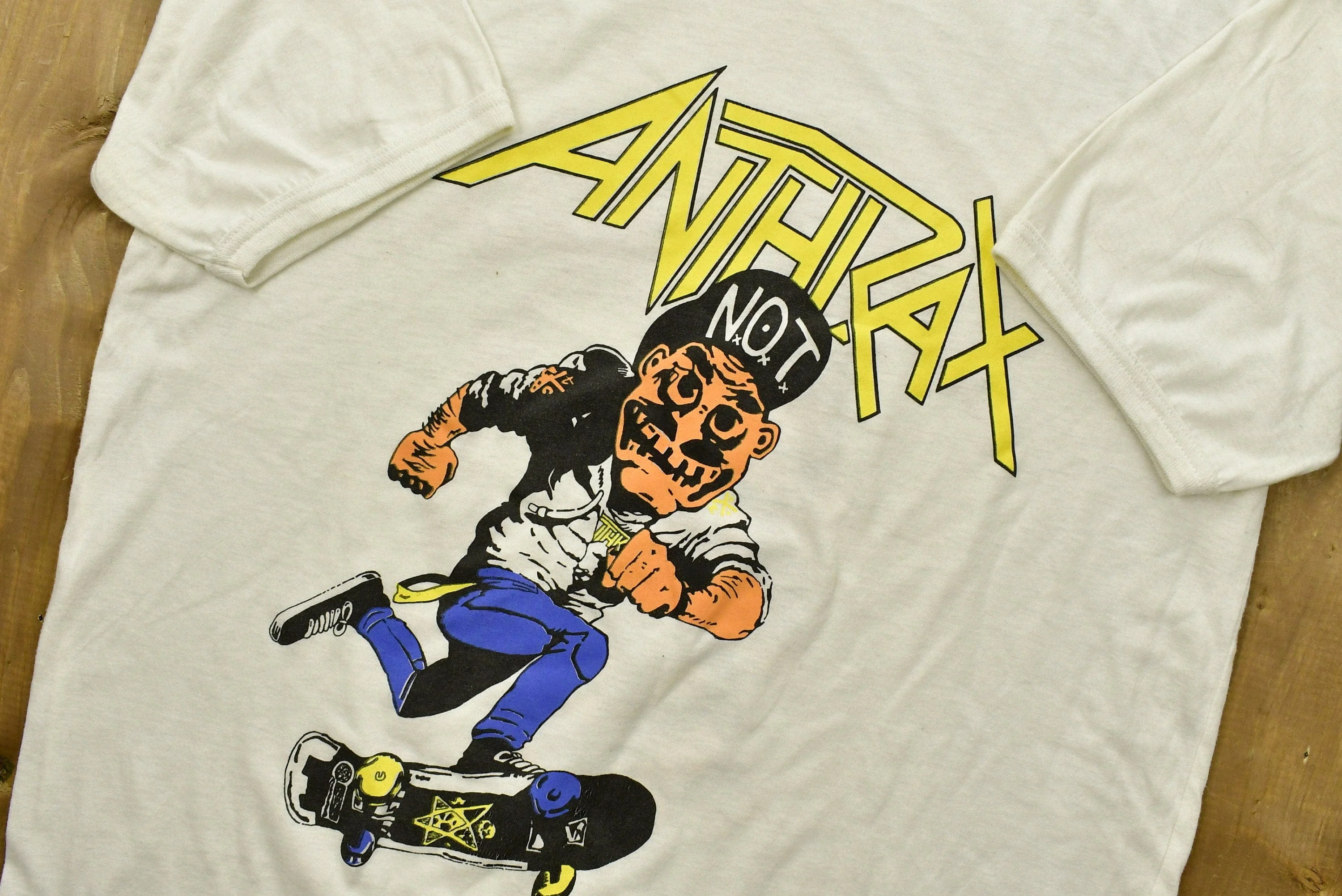 Vintage 1987 Anthrax Mosh It Up Tour Band Ringer T-shirt Men's Large - Image 3