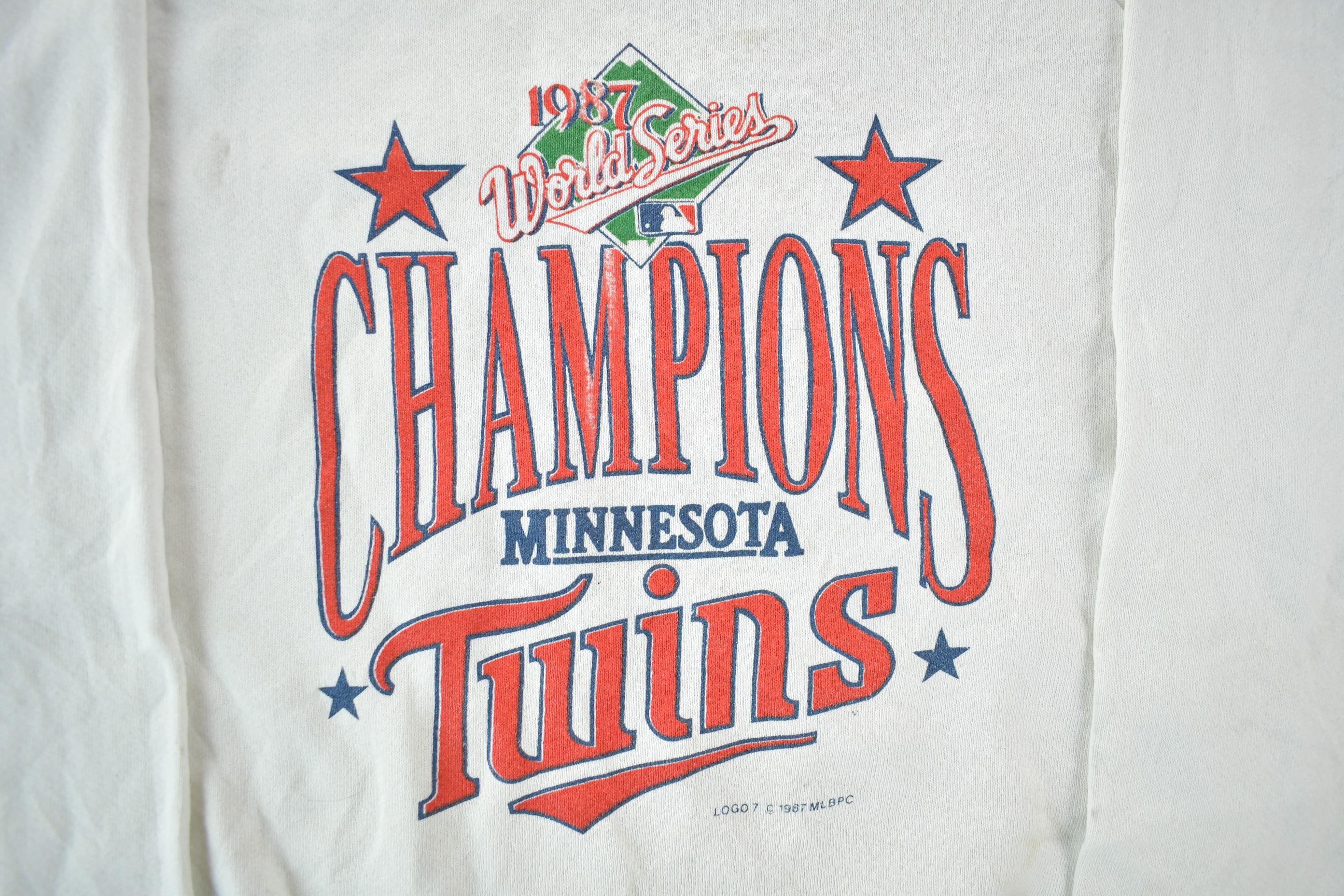 Vintage 1987 Minnesota Twins MLB Crewneck Sweatshirt Men's Large - Image 3