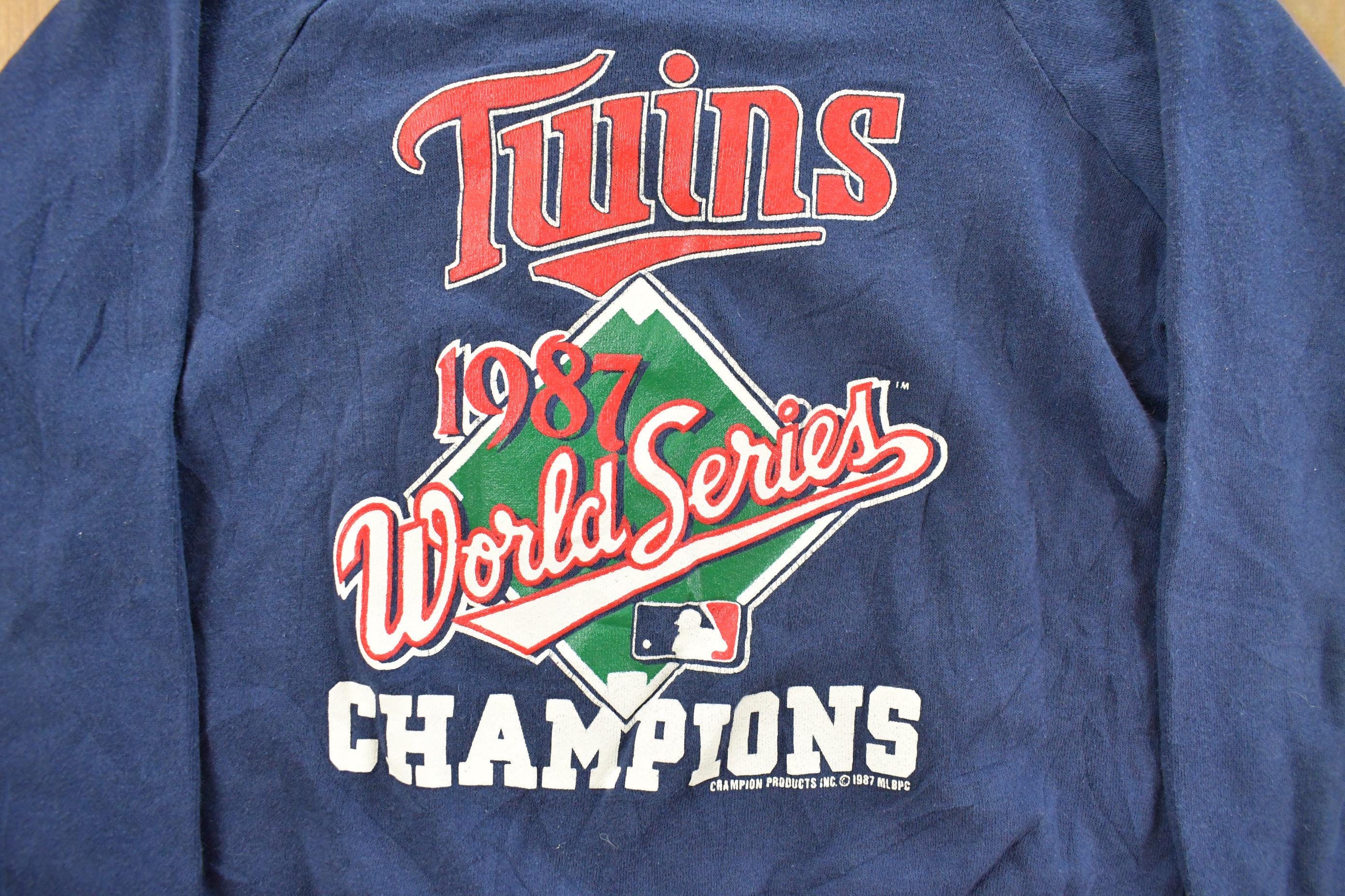 Vintage 1987 Minnesota Twins World Series Champion MLB Crewneck Sweatshirt Men's M - Image 4