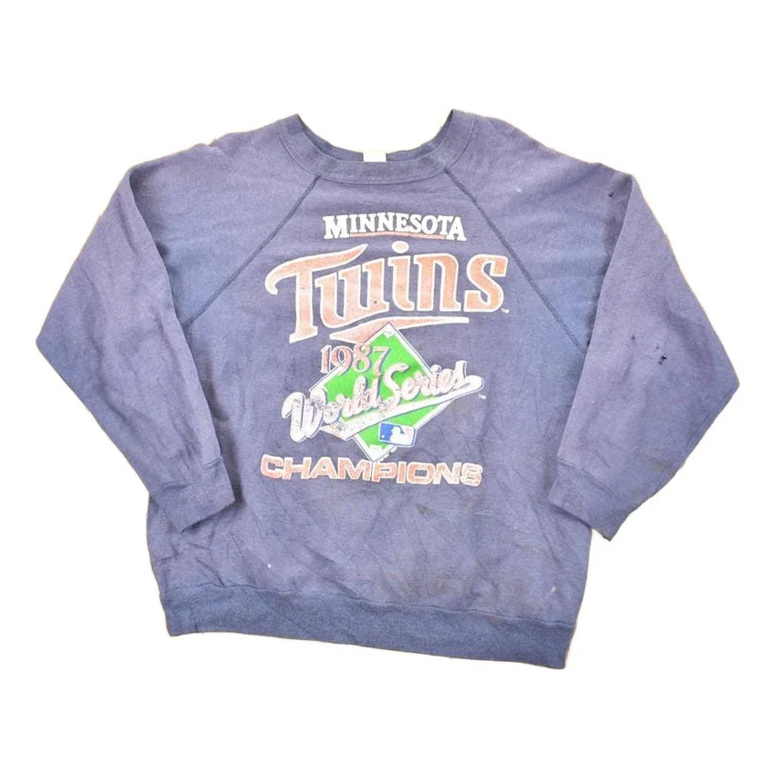 Vintage 1987 Minnesota Twins World Series Champions MLB Crewneck Sweatshirt Men's L