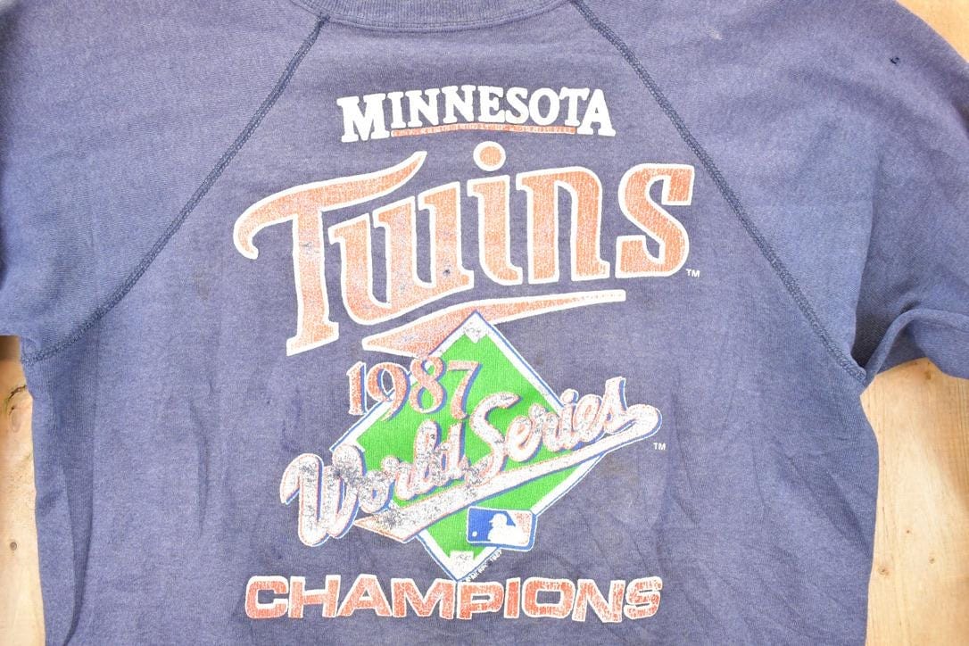 Vintage 1987 Minnesota Twins World Series Champions MLB Crewneck Sweatshirt Men's L - Image 3