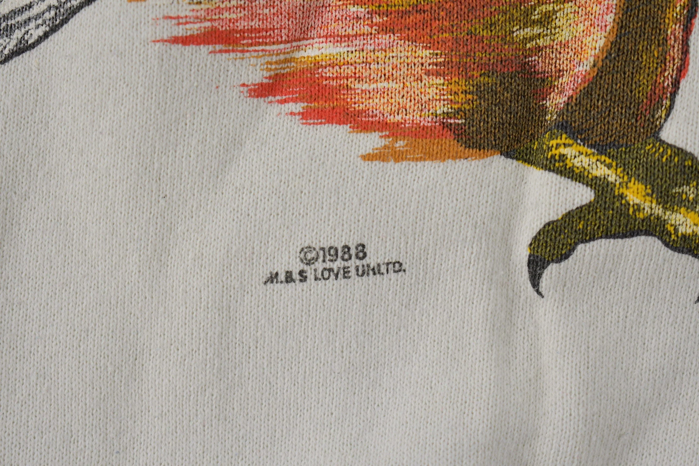 Vintage 1988 American Bald Eagle Graphic Crewneck Sweatshirt Men's Large - Image 4
