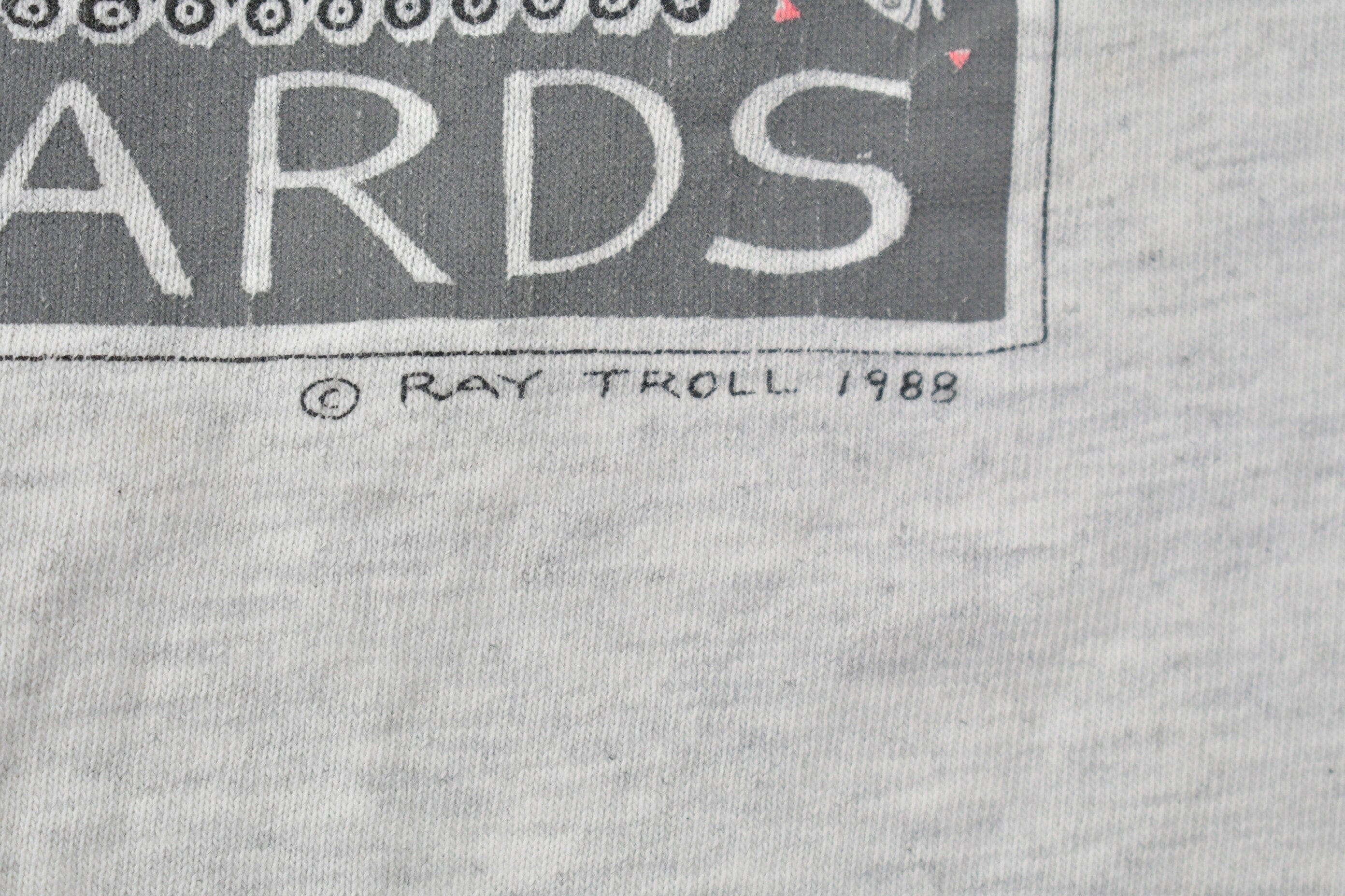 Vintage 1988 Bass Ackwards Fish Ray Troll Graphic T-Shirt Men's Medium - Image 5