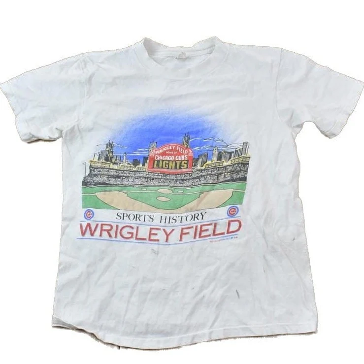 Vintage 1988 Chicago Cubs MLB Wrigley Stadium Graphic T-Shirt Men's Medium