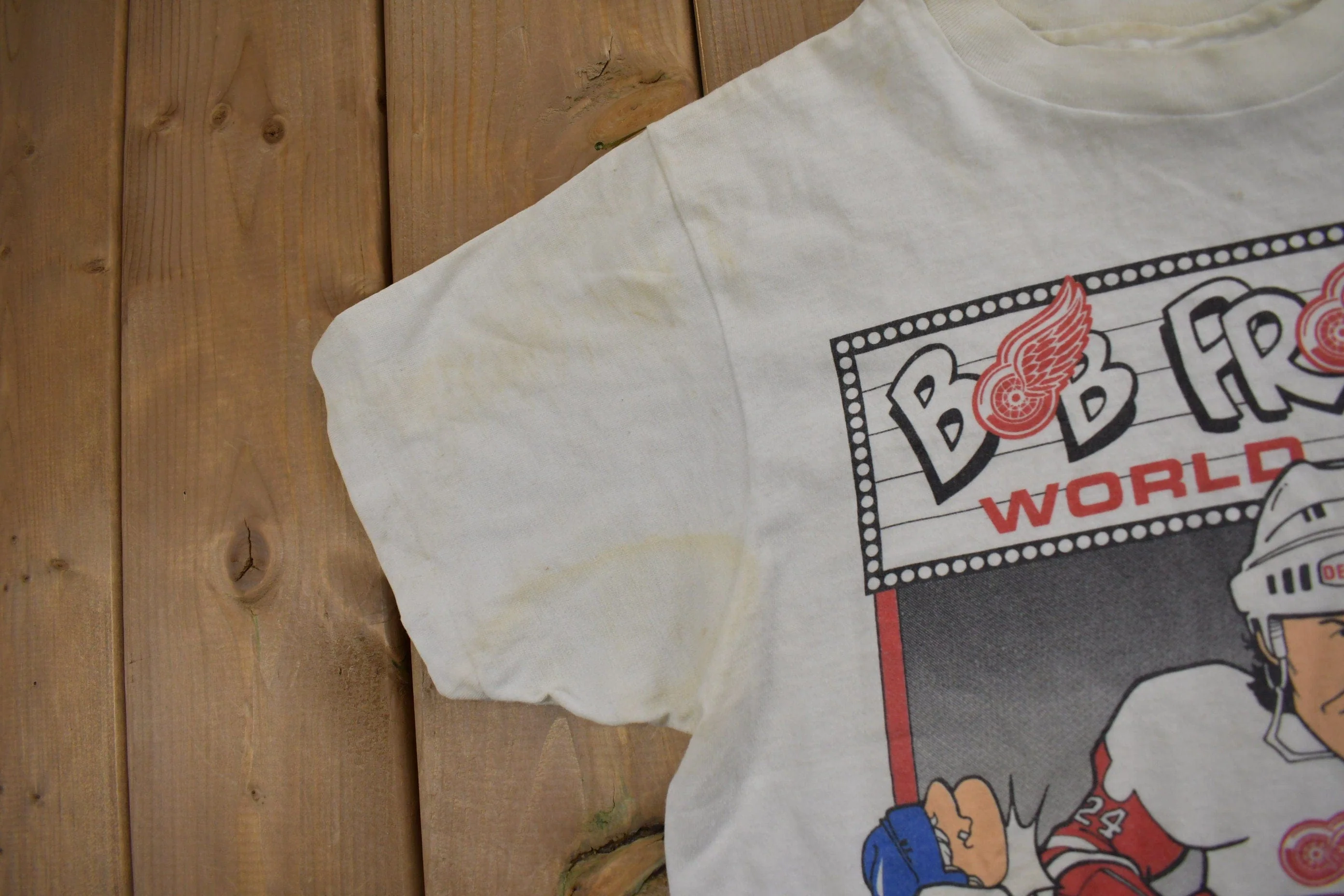 Vintage 1988 Detroit Red Wings Bob Probert Knock Out Champ T-Shirt Men's Small - Image 3