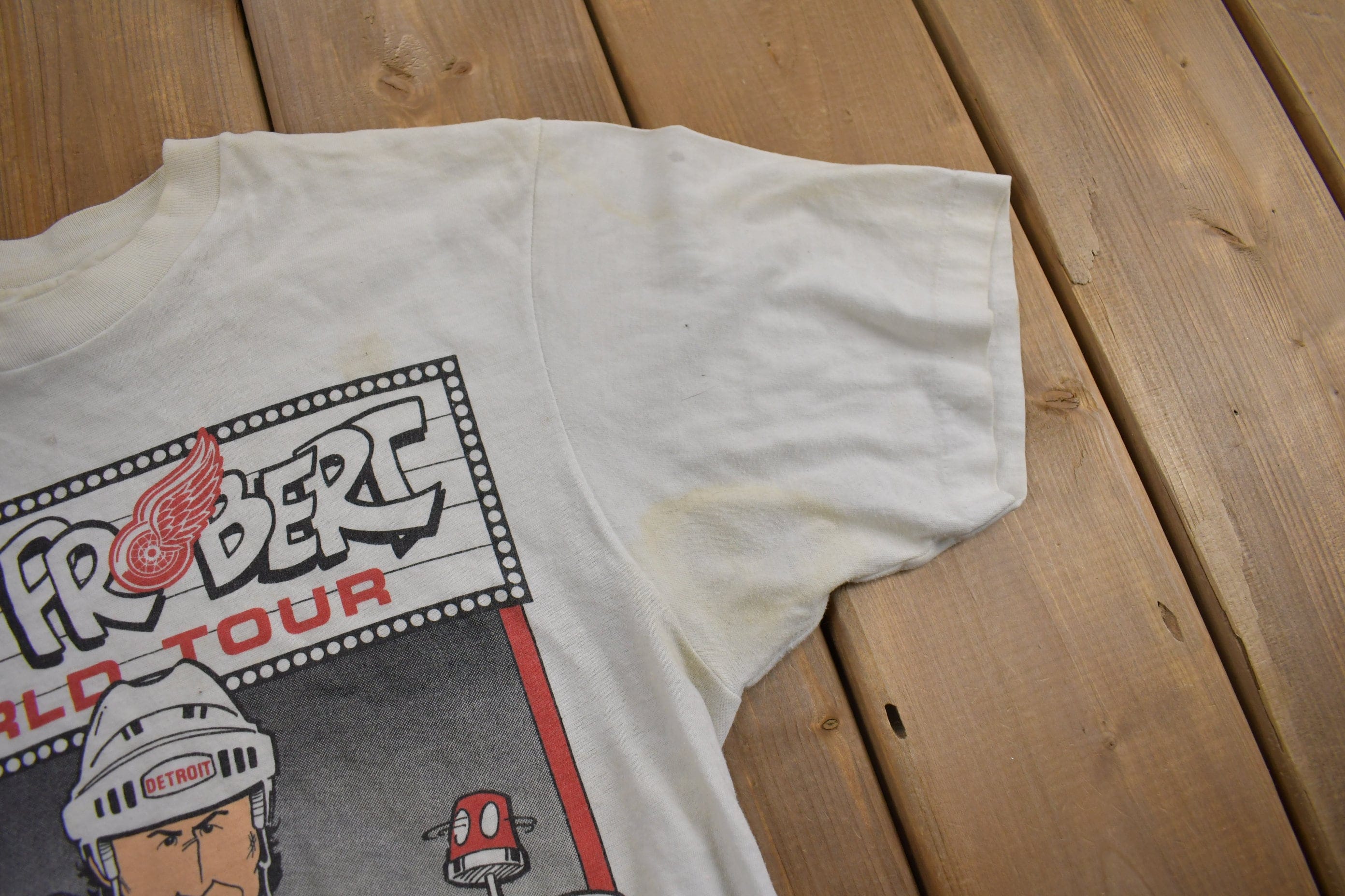 Vintage 1988 Detroit Red Wings Bob Probert Knock Out Champ T-Shirt Men's Small - Image 6