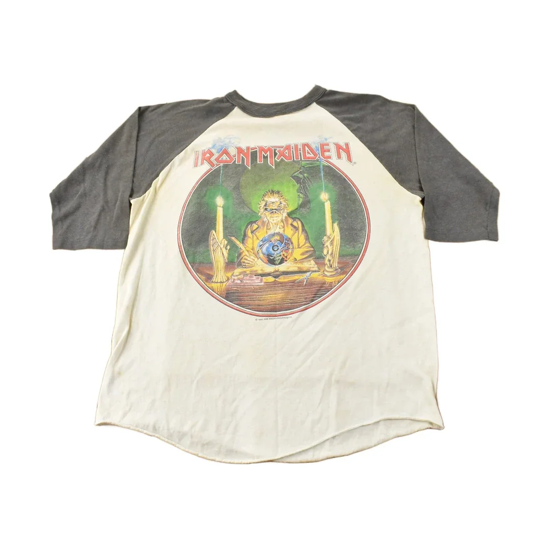 Vintage 1988 Iron Maiden Seventh Son Of A Seventh Son Raglan Band Tee Made In USA