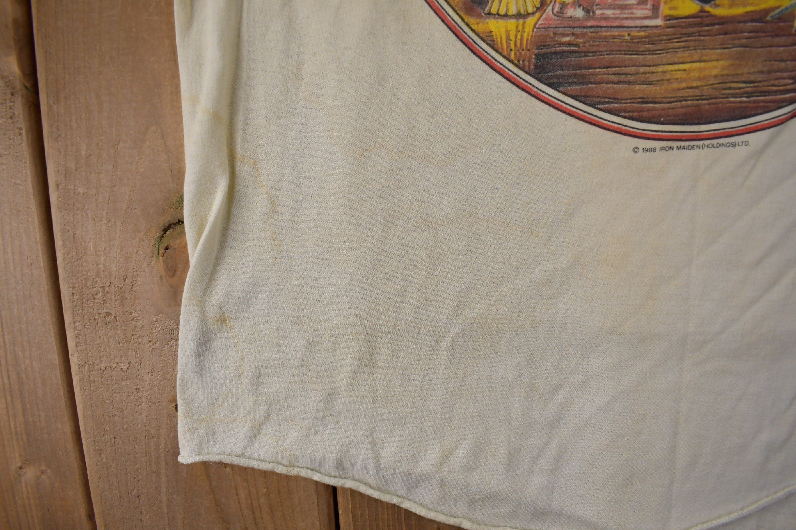 Vintage 1988 Iron Maiden Seventh Son Of A Seventh Son Raglan Band Tee Made In USA - Image 5