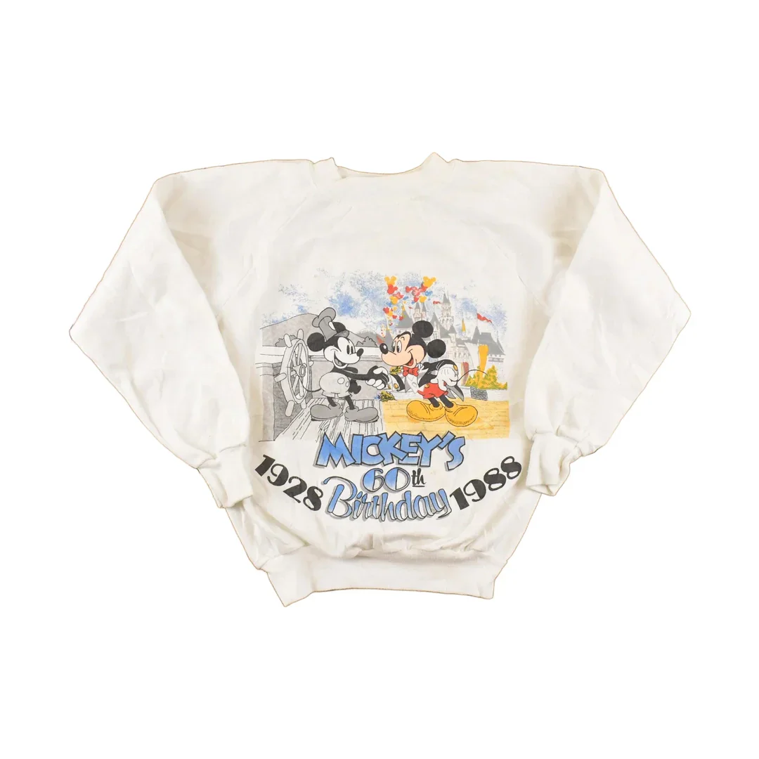 Vintage 1988 Mickey Mouse 60 Birthday Disney T-Shirt Youth L