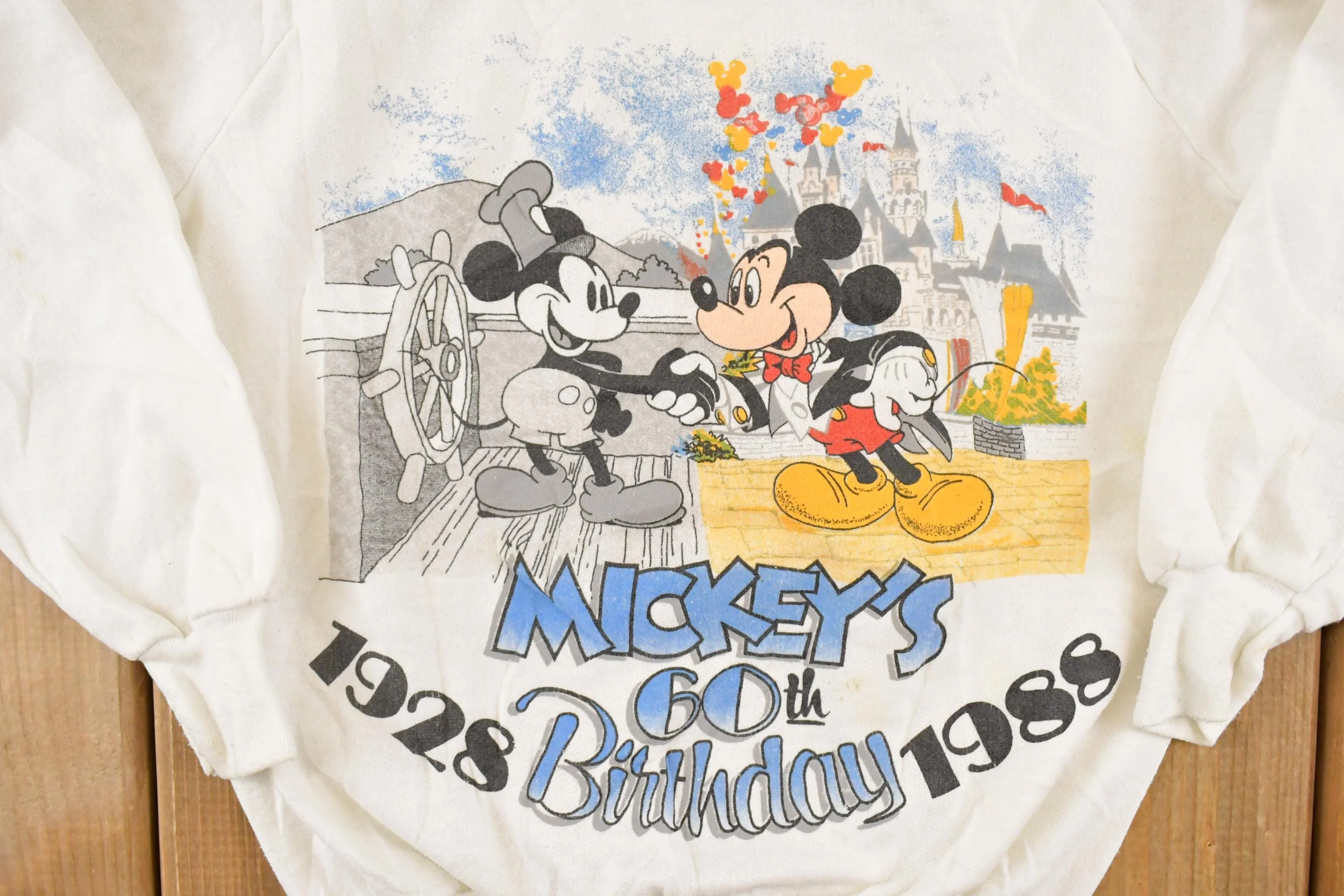 Vintage 1988 Mickey Mouse 60 Birthday Disney T-Shirt Youth L - Image 3