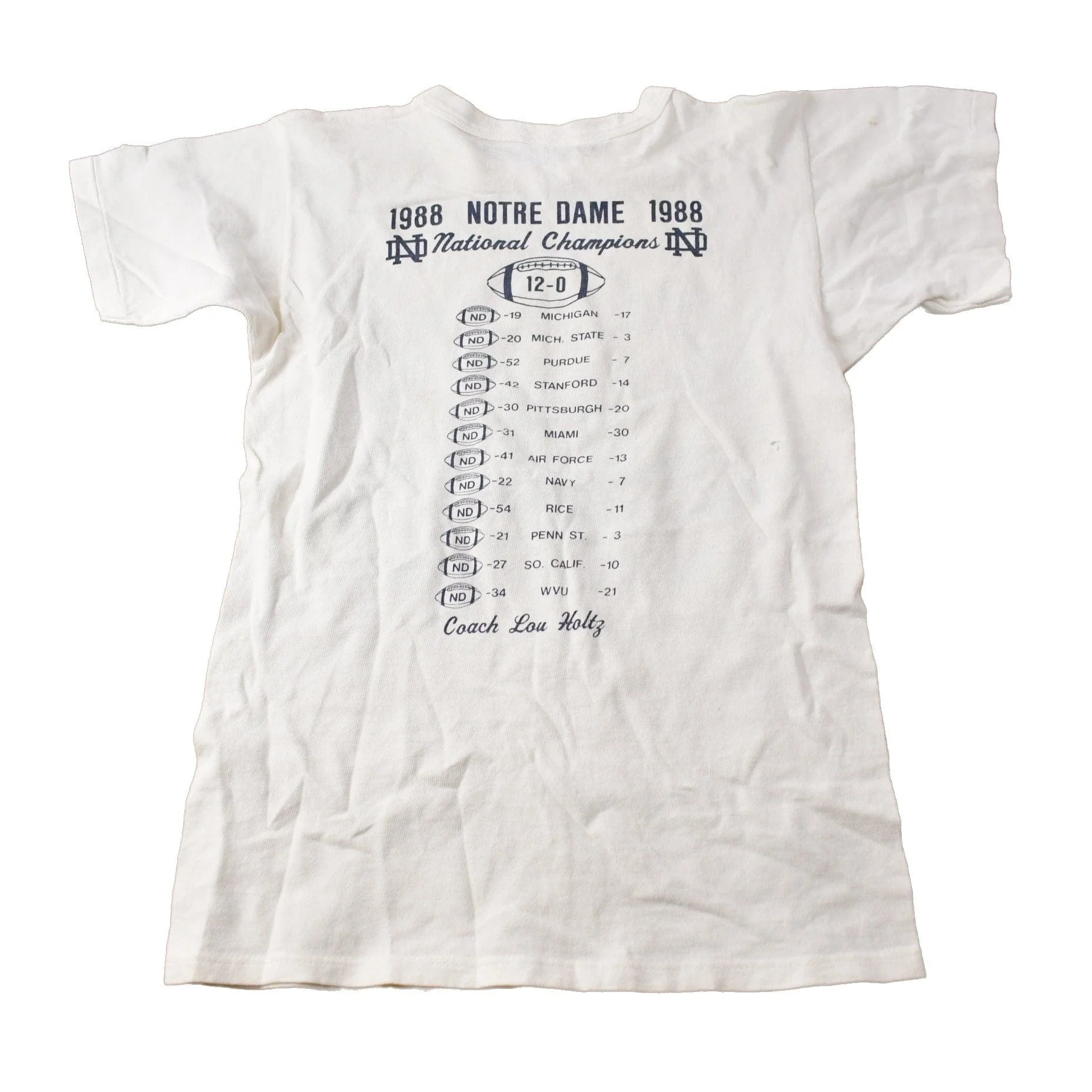 Vintage 1988 Notre Dame Fighting Irish Collegiate Champion Ringer T-Shirt Men's XS - Image 2