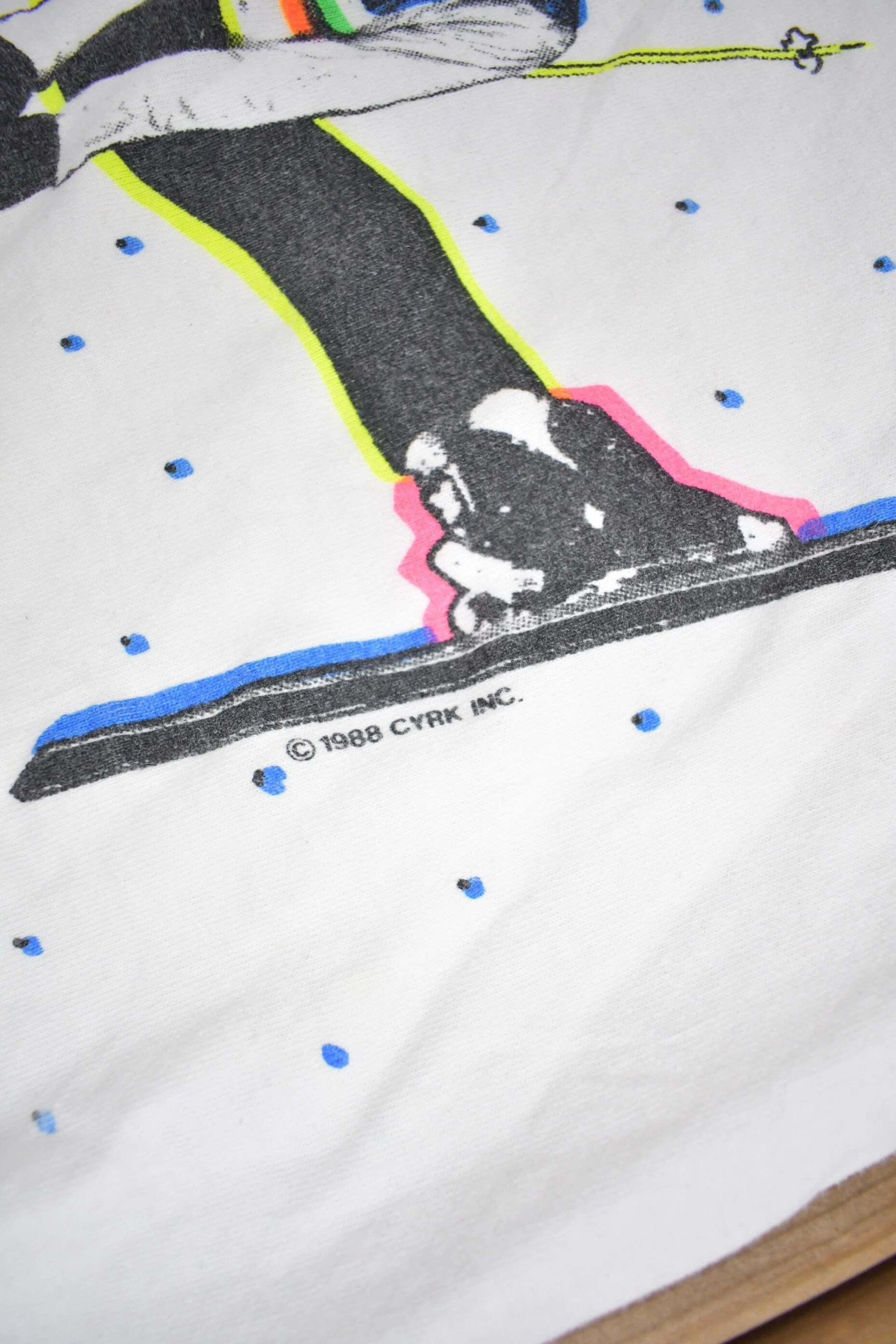 Vintage 1988 Skier Graphic Long Sleeve T Shirt Men's Small - Image 4