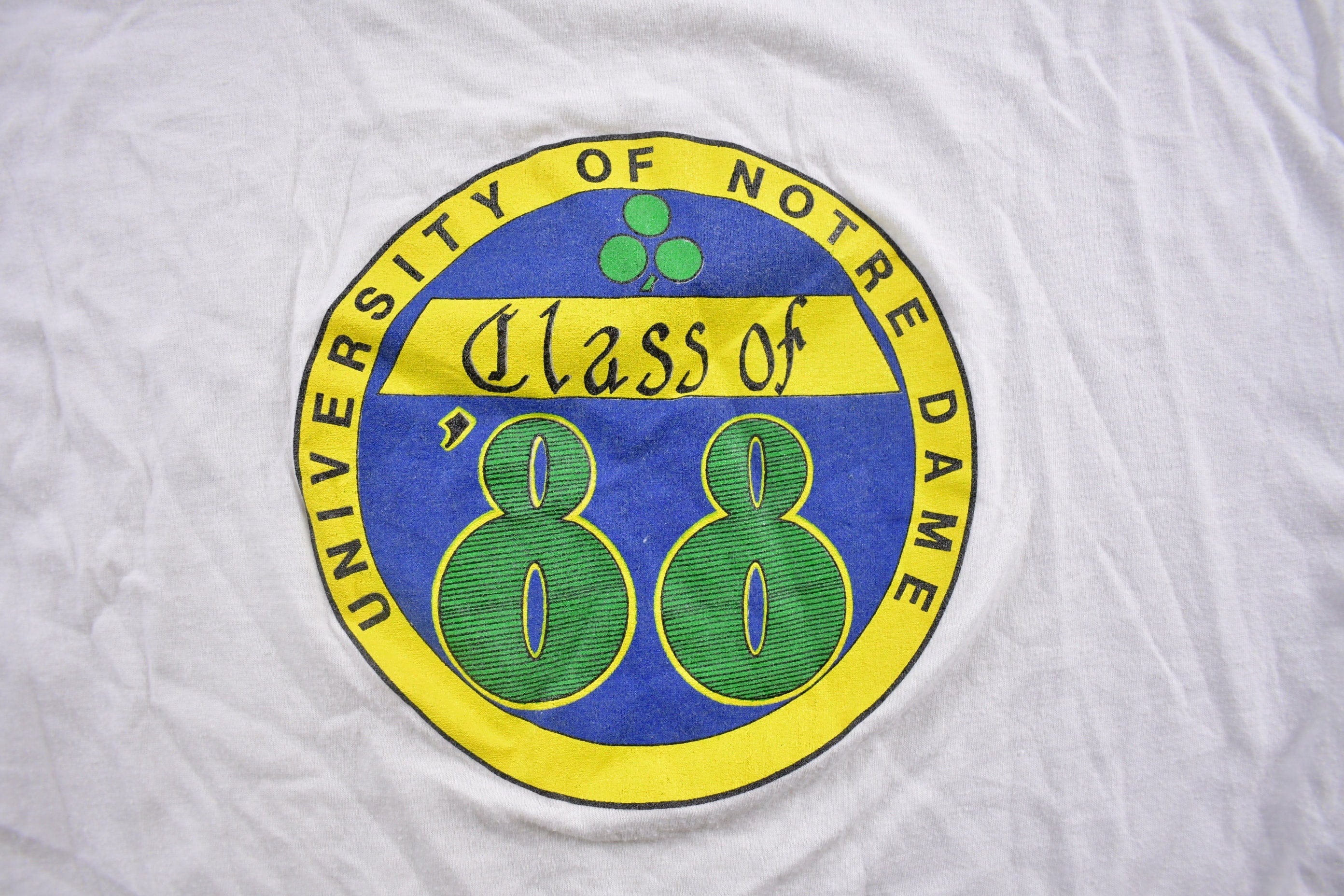 Vintage 1988 University Notre Dame Graduate Class Collegiate T-Shirt Men's Medium - Image 3