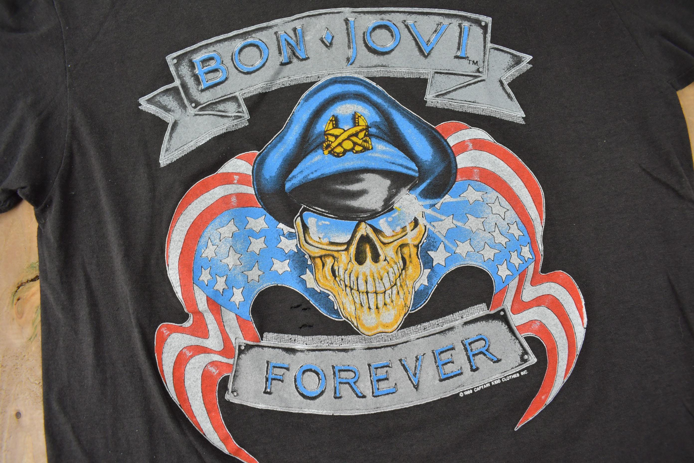 Vintage 1989 Bon Jovi Forever The Brotherhood Tour Band T-shirt Men's Medium - Image 3