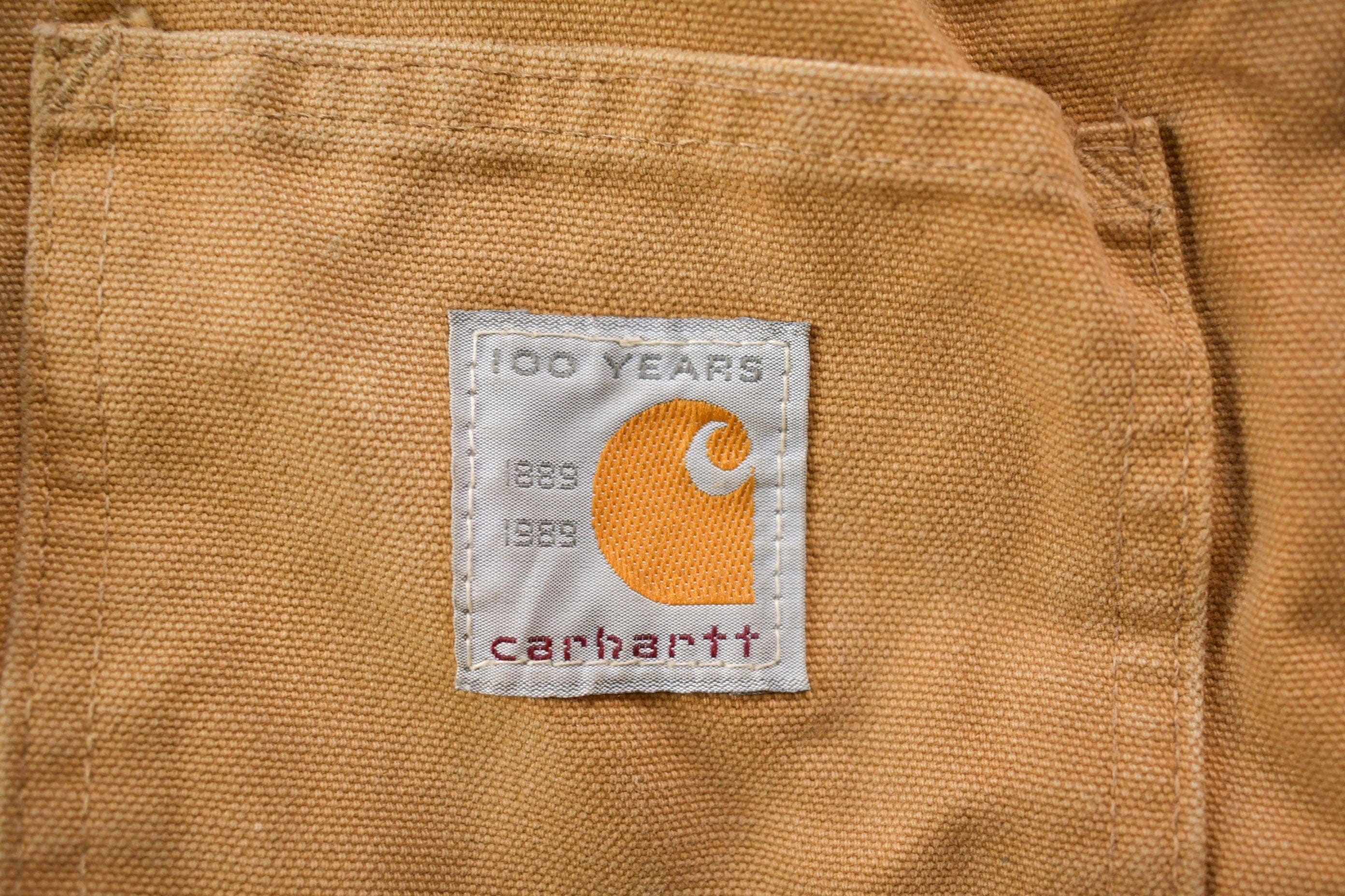 Vintage 1989 Carhartt 100 Years Red Quilt Lined Traditional Coat Hooded Men's 2XL - Image 4
