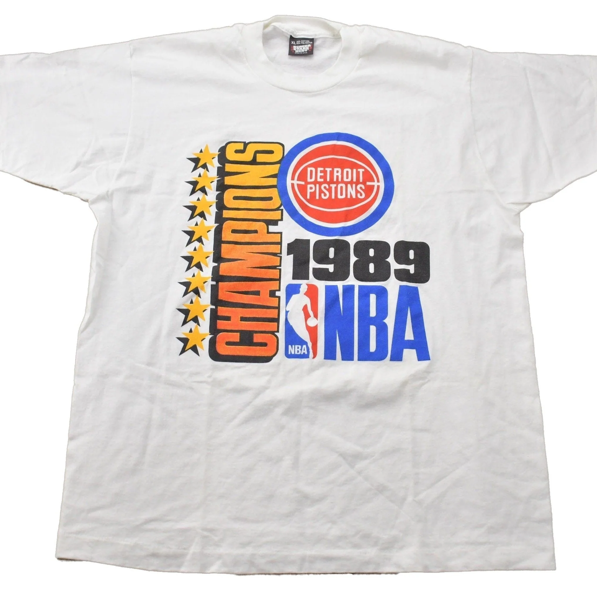 Vintage 1989 Detroit Pistons NBA World Champions Graphic T-Shirt Men's Large