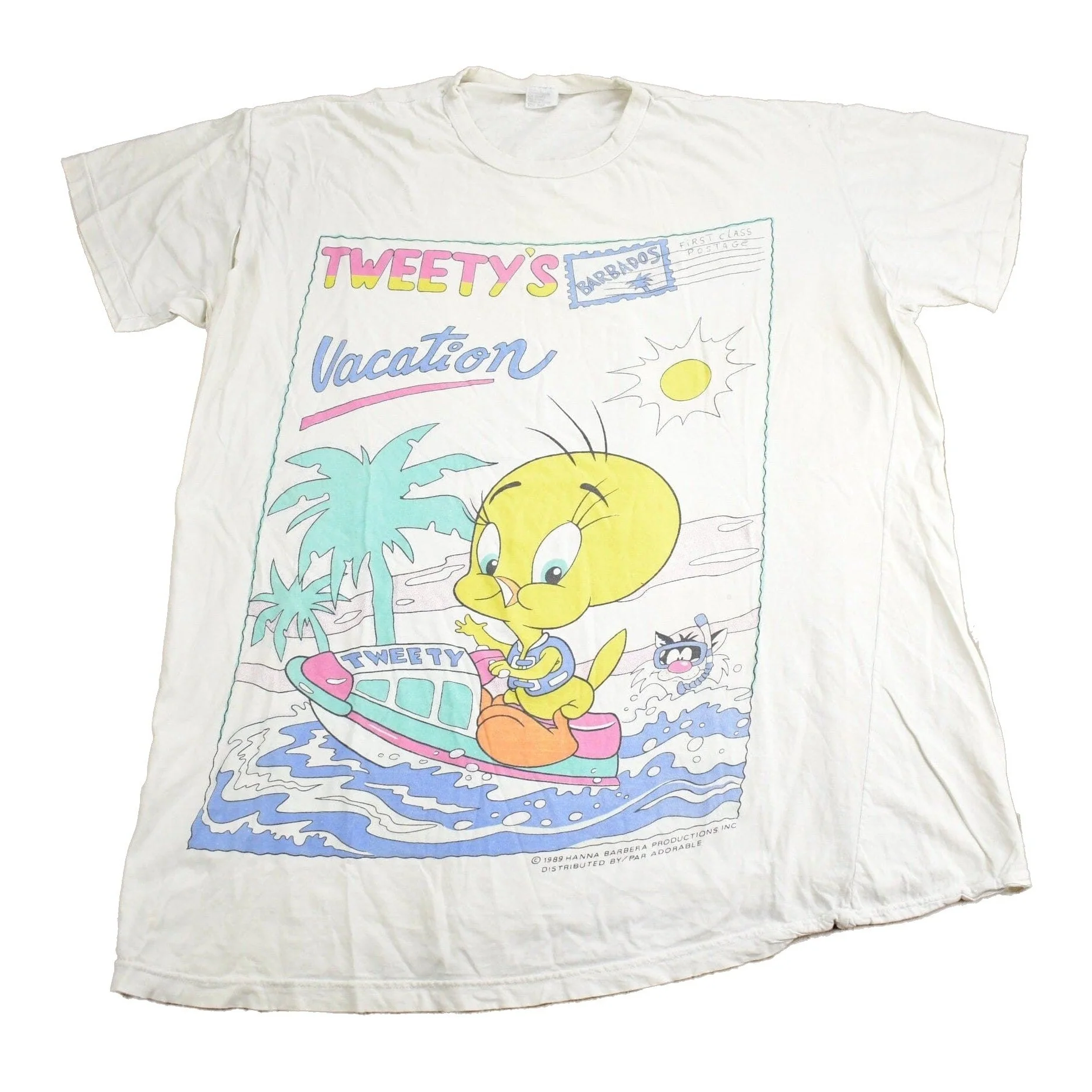 Vintage 1989 Looney Tunes Tweety's Vacation T-Shirt Men's 2XL