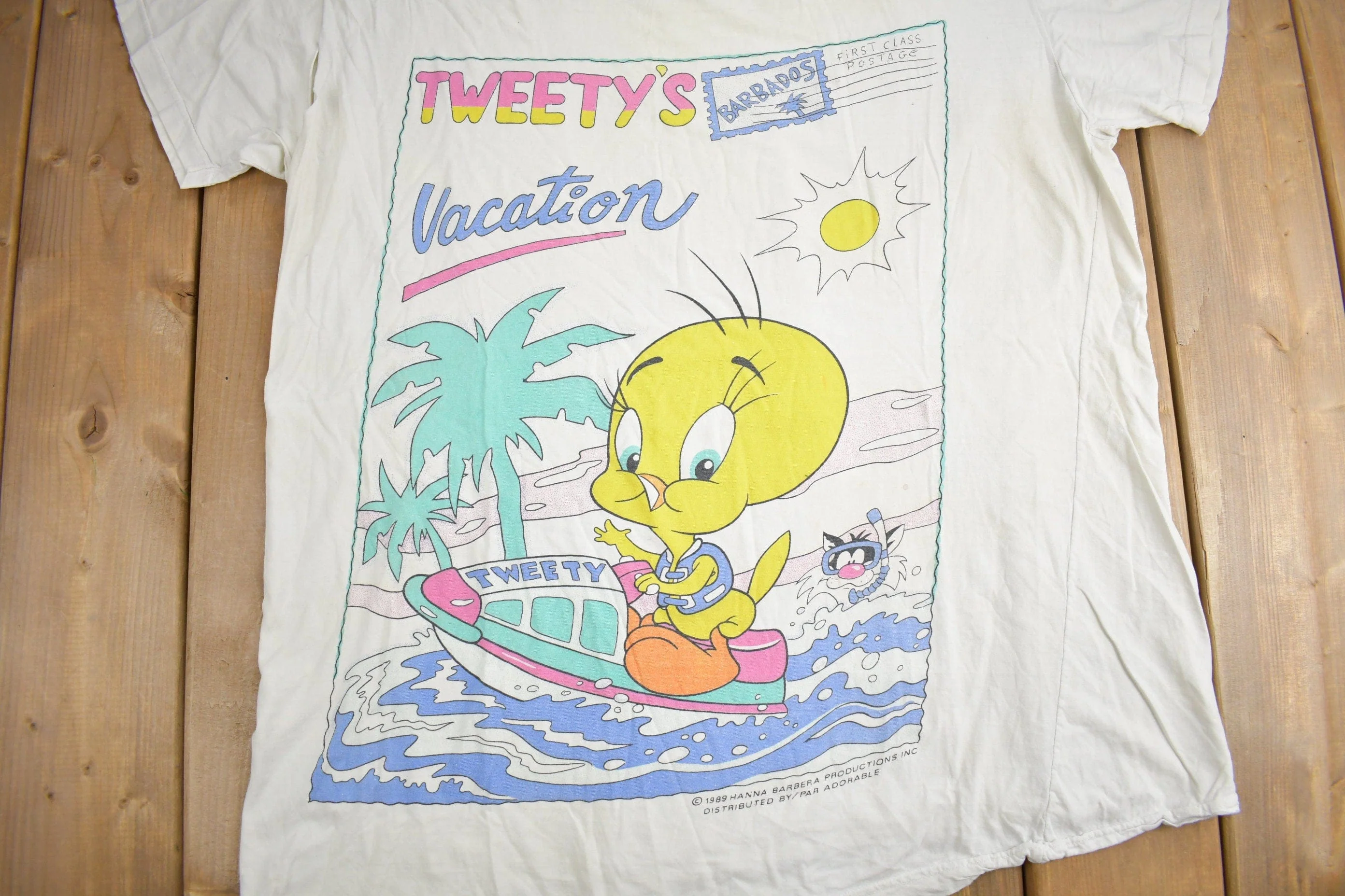 Vintage 1989 Looney Tunes Tweety's Vacation T-Shirt Men's 2XL - Image 3