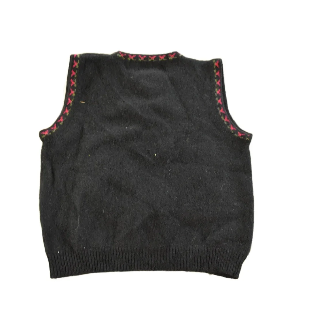 Vintage 1989 Susan Bristol Wool Knit Floral Sweater Vest Women's XS - Image 2