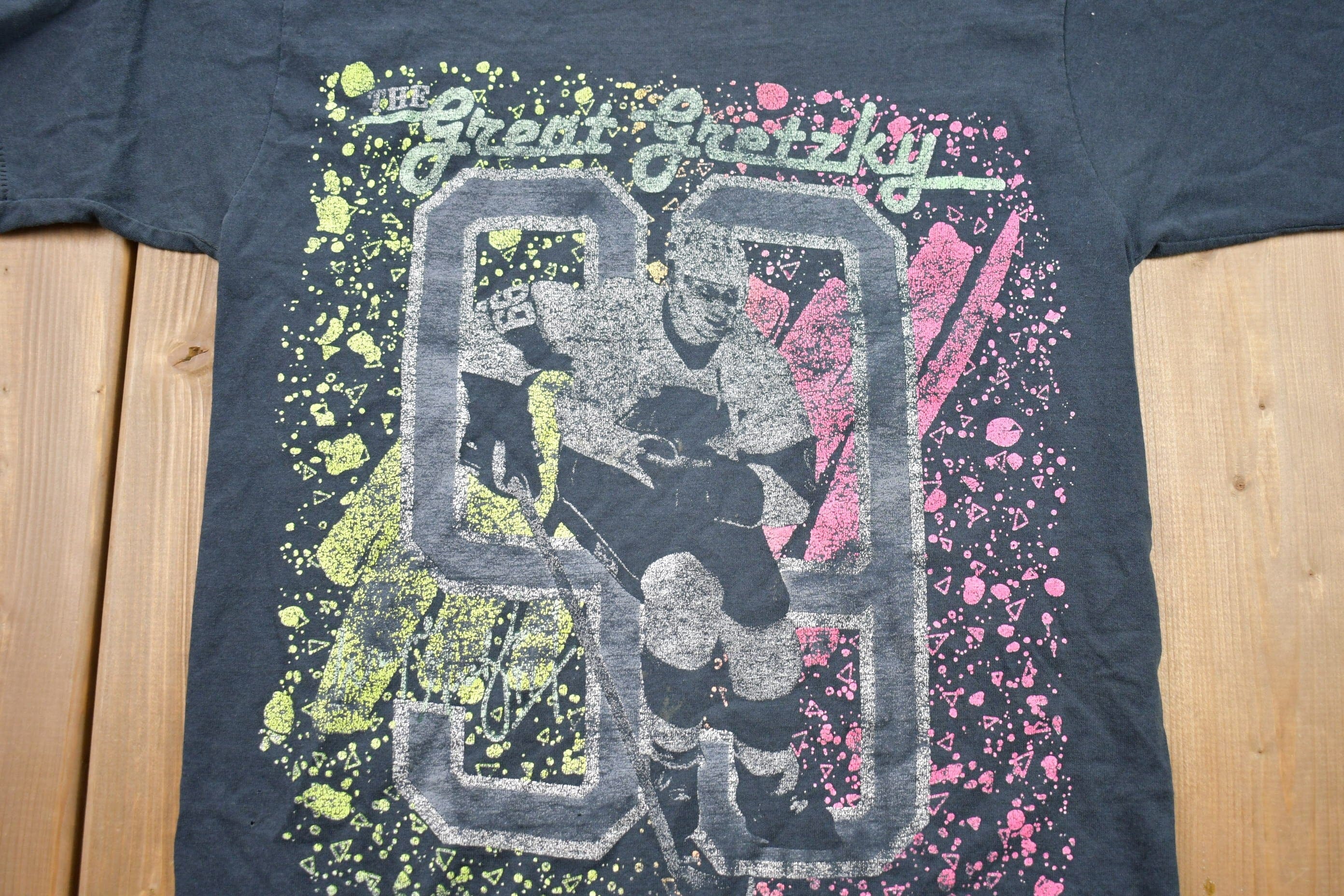 Vintage 1989 The Great Wayne Gretzky Graphic T-Shirt Men's XS - Image 4