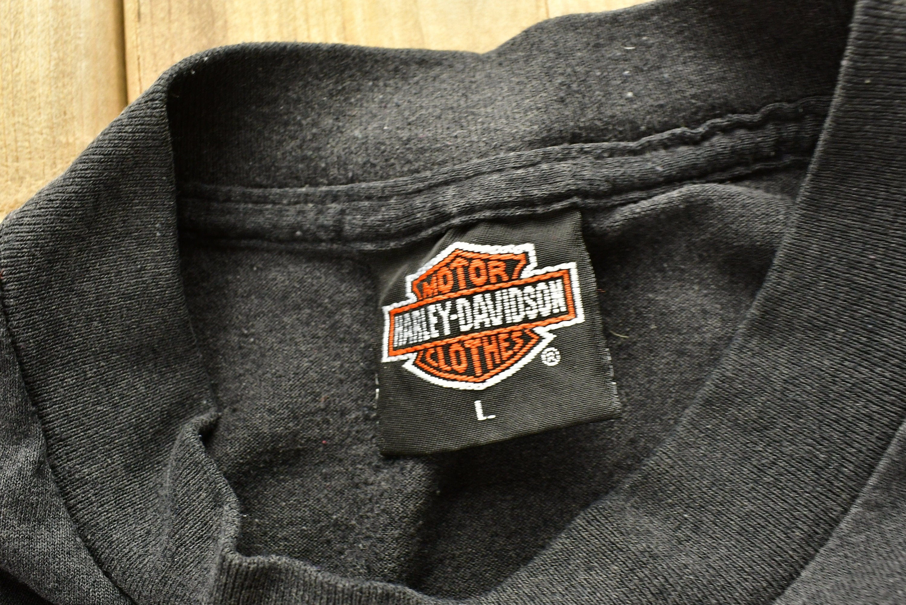 Vintage 1990 Harley Davidson Motorcycles 3D Emblem Black Jaguar Graphic T-Shirt Men's Medium - Image 6