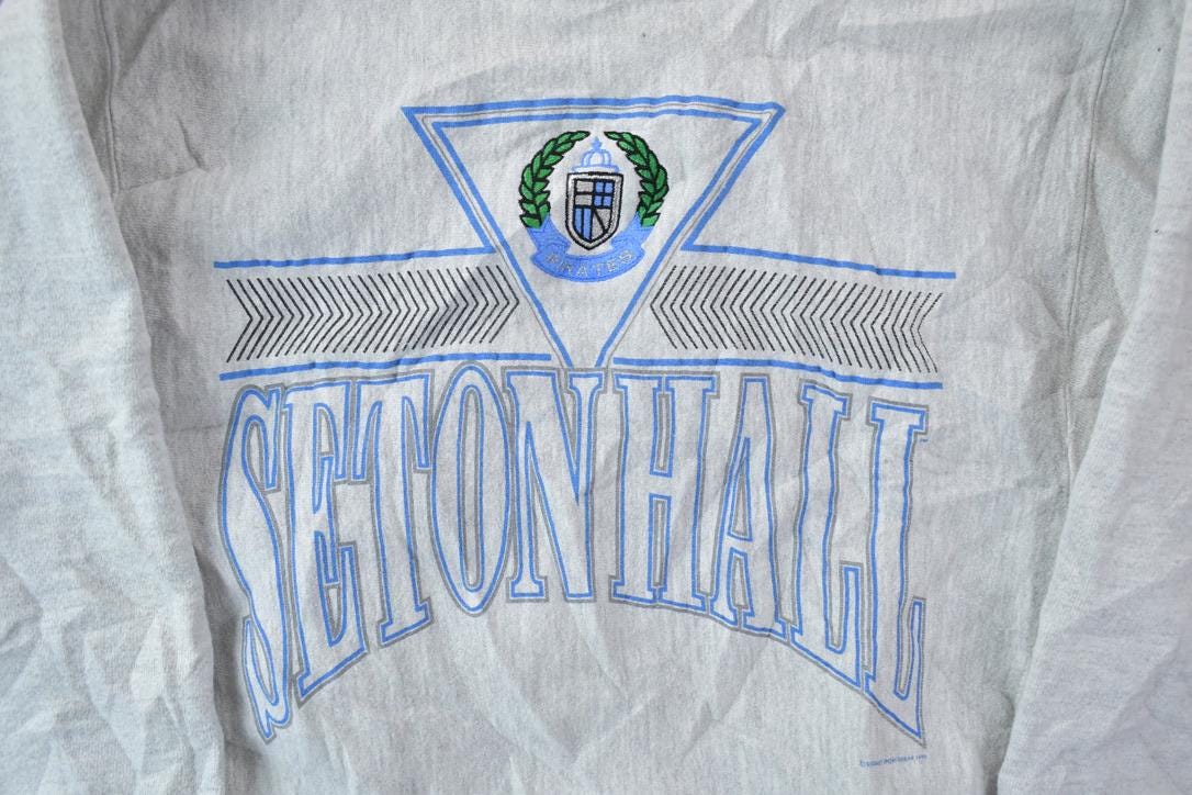 Vintage 1990 Setonhall University Collegiate Crewneck Men's S - Image 4