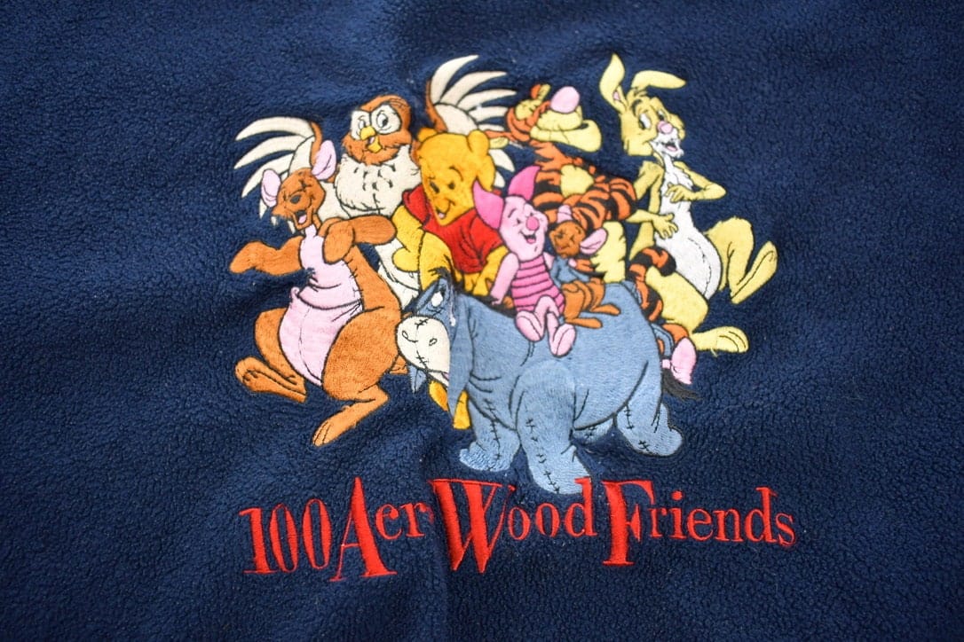 Vintage 1990s 100 Acre Wood Winnie The Pooh Disney Fleece Crewneck Men's Large - Image 3