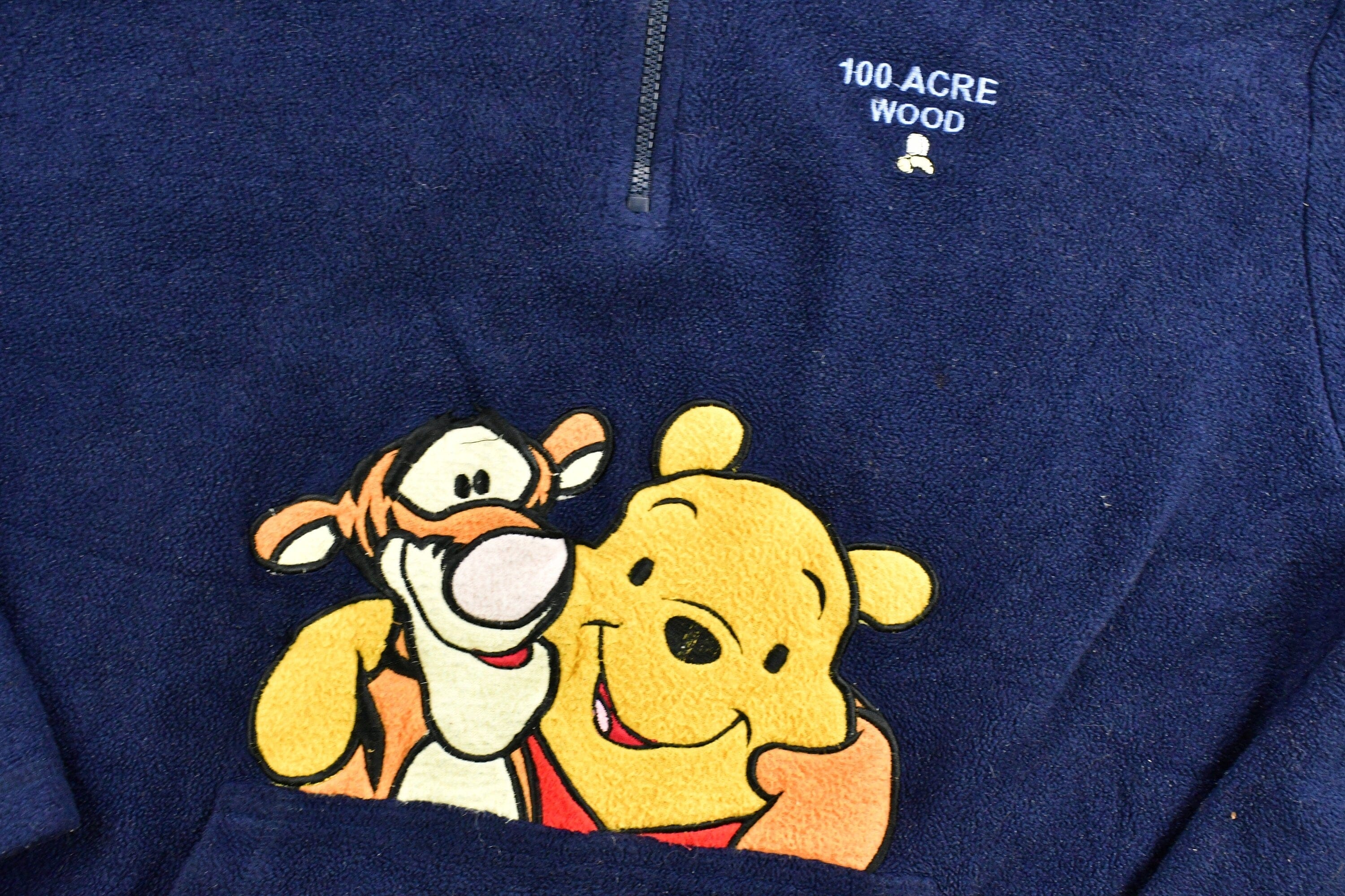 Vintage 1990s 100 Acre Wood Winnie The Pooh Disney Fleece Hoodie Men's Large - Image 3