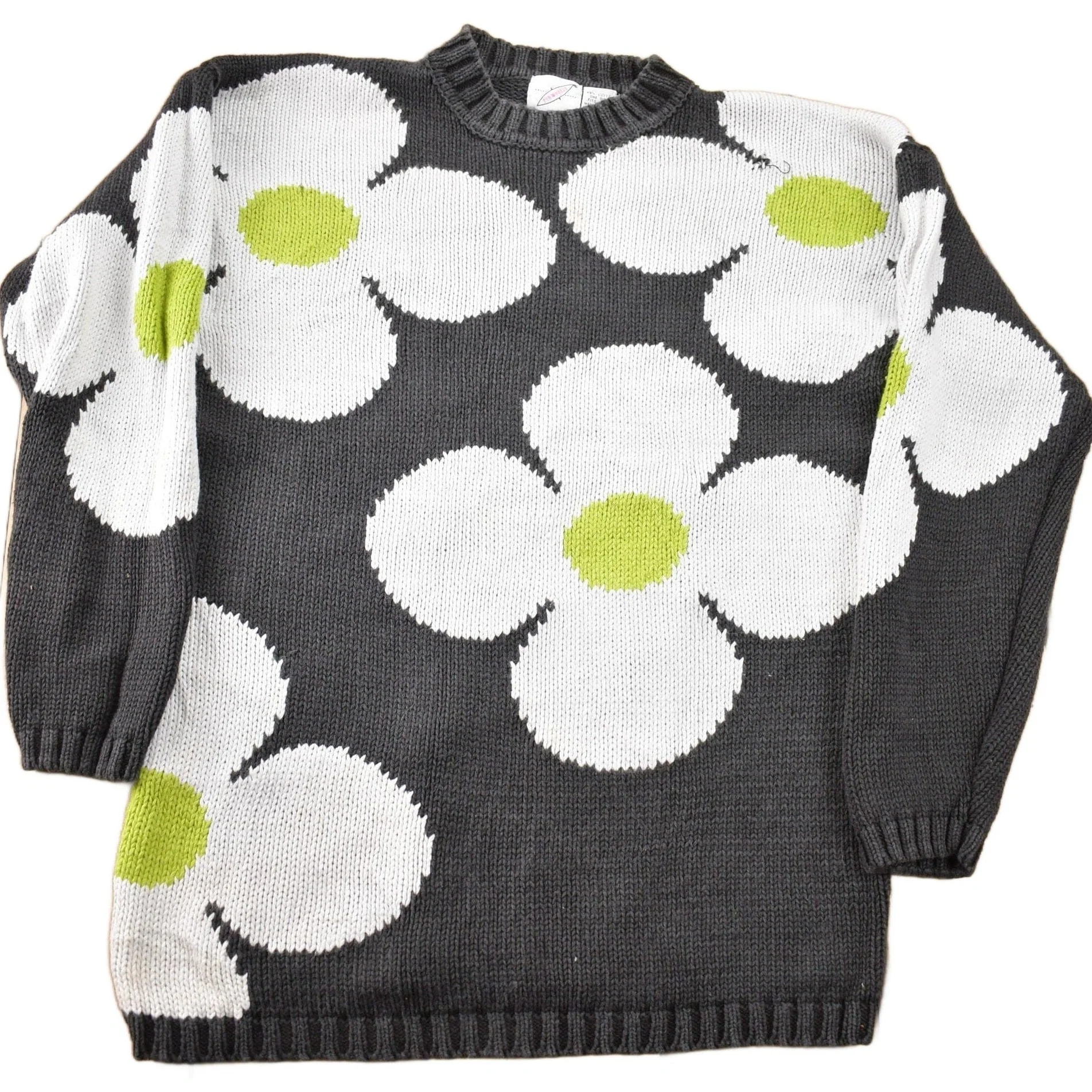 Vintage 1990s 100% Pinwheels Wool Knit Sweater