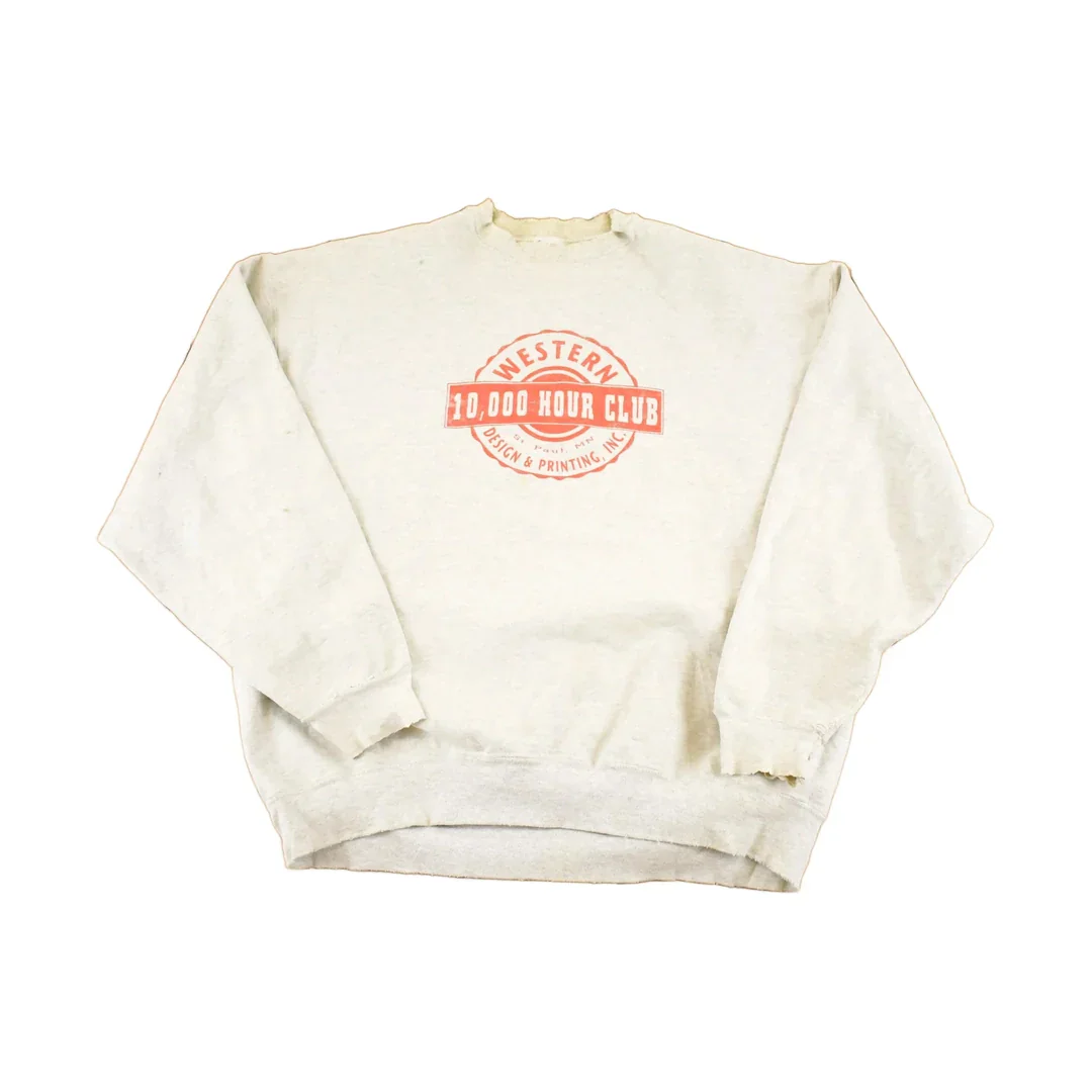 Vintage 1990s 10k Hour Club Heavyweight Souvenir Crewneck Sweatshirt Men's XL