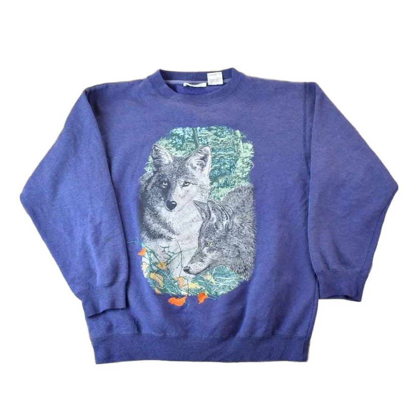 Vintage 1990s 2 Wolf East West Casuals Crewneck Men's Medium