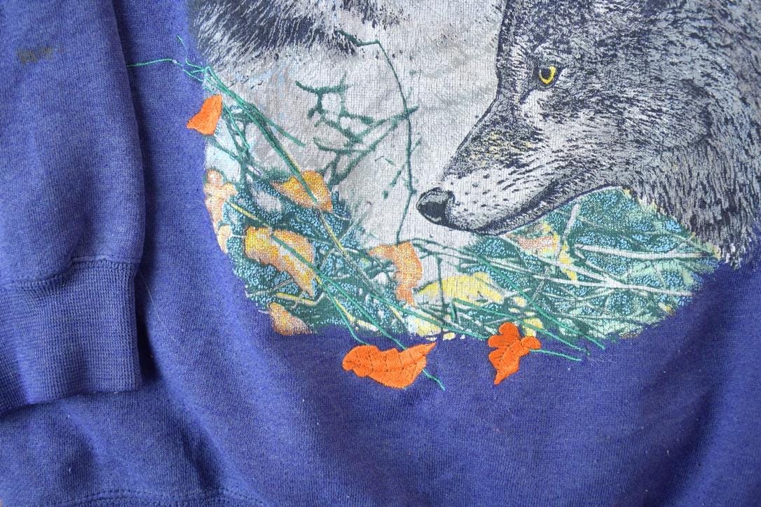 Vintage 1990s 2 Wolf East West Casuals Crewneck Men's Medium - Image 5