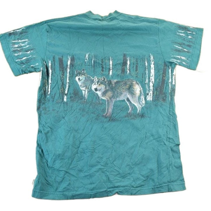 Vintage 1990s 2 Wolves All Over Print Outdoors T-Shirt Men's XL - Image 2