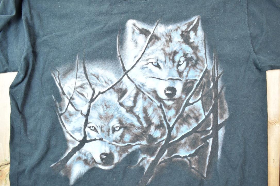 Vintage 1990s 2 Wolves Nature Crewneck Men's XL - Image 4