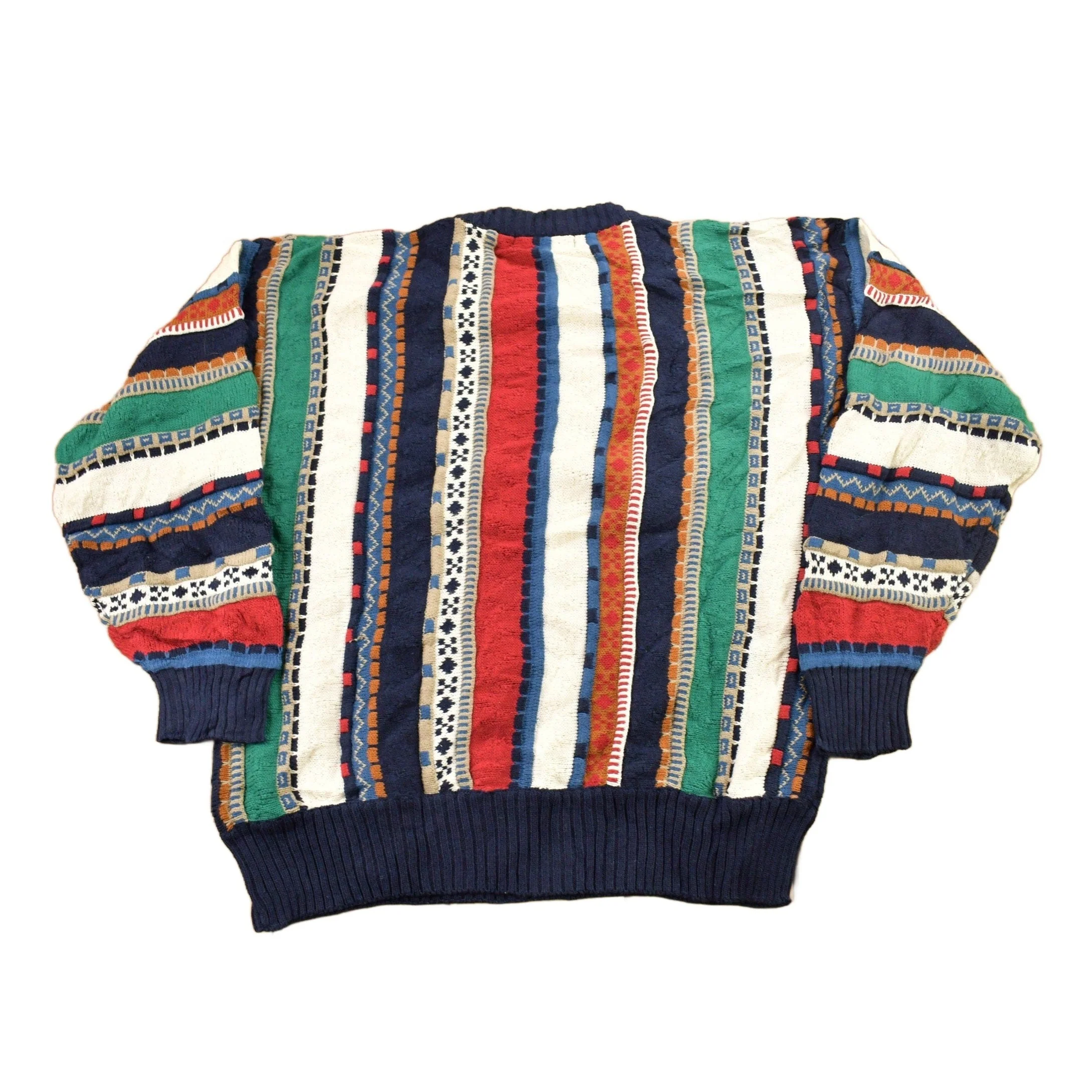 Vintage 1990s 3D Cable Knit Cotton Traders Sweater - Image 2