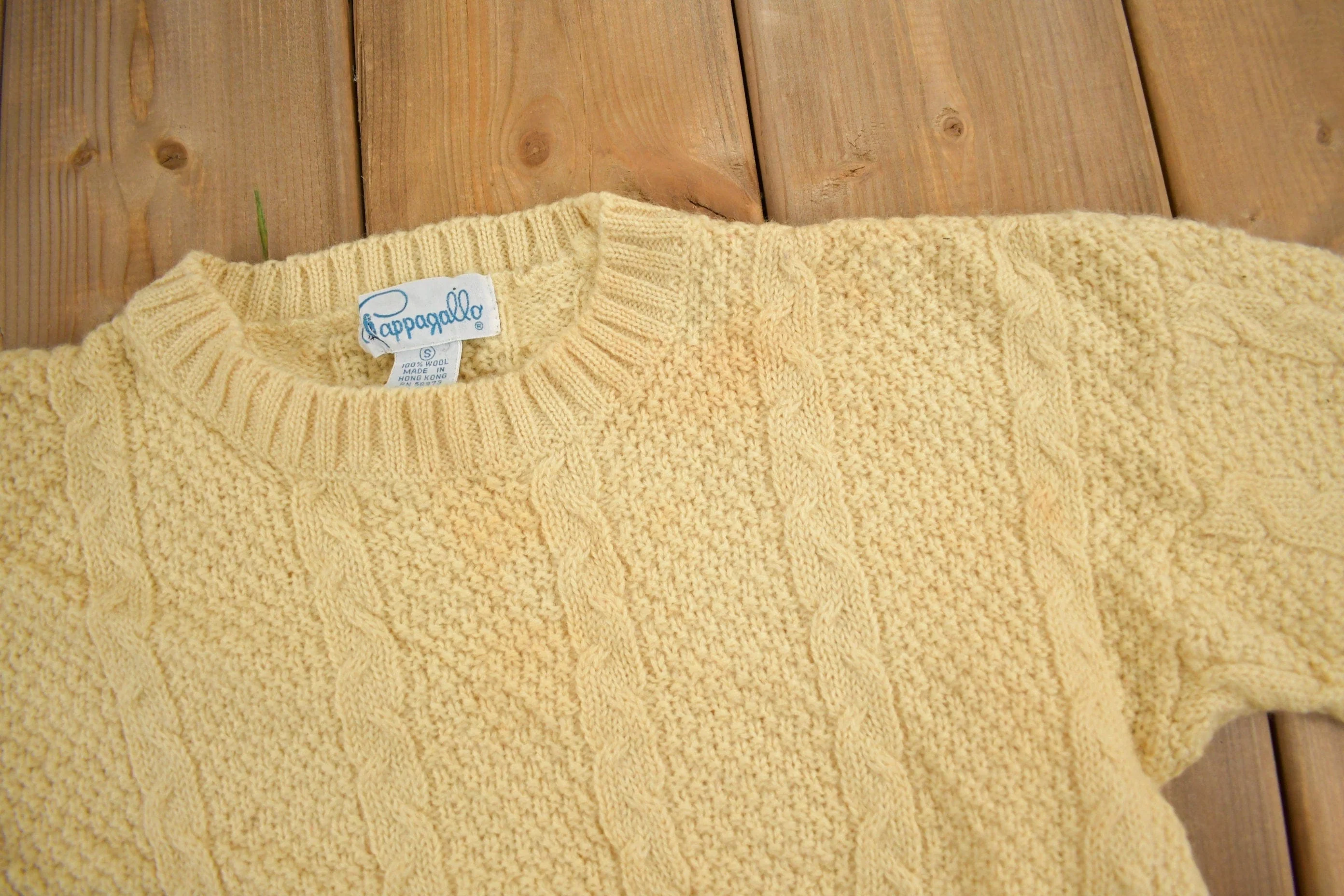 Vintage 1990s 3D Cable Knit Sweater Men's Small - Image 3