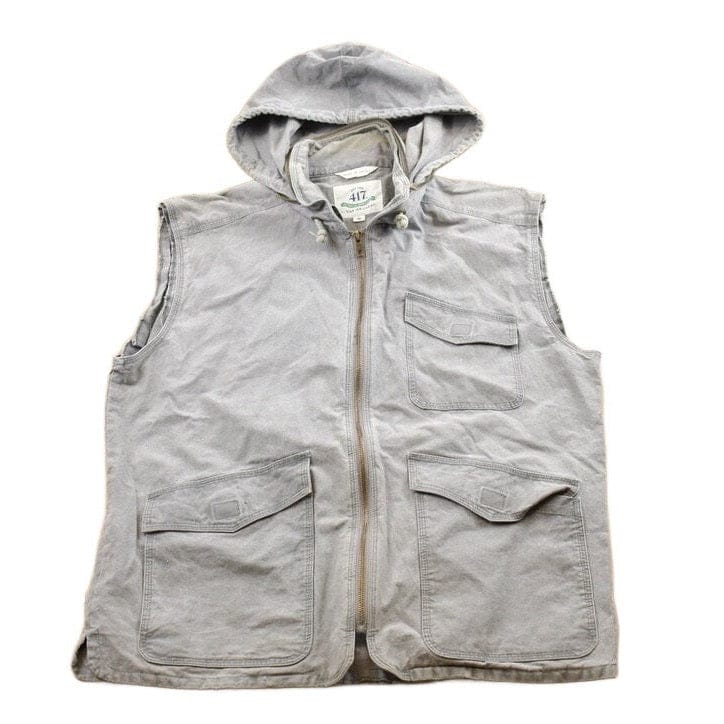 Vintage 1990s 417 Van Heusen Zip Up Hooded Vest Men's Large