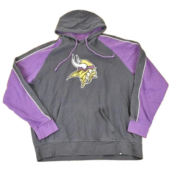 Vintage 1990s 47 Minnesota Vikings Embroidered NFL Hoodie Sweatshirt Men's XL