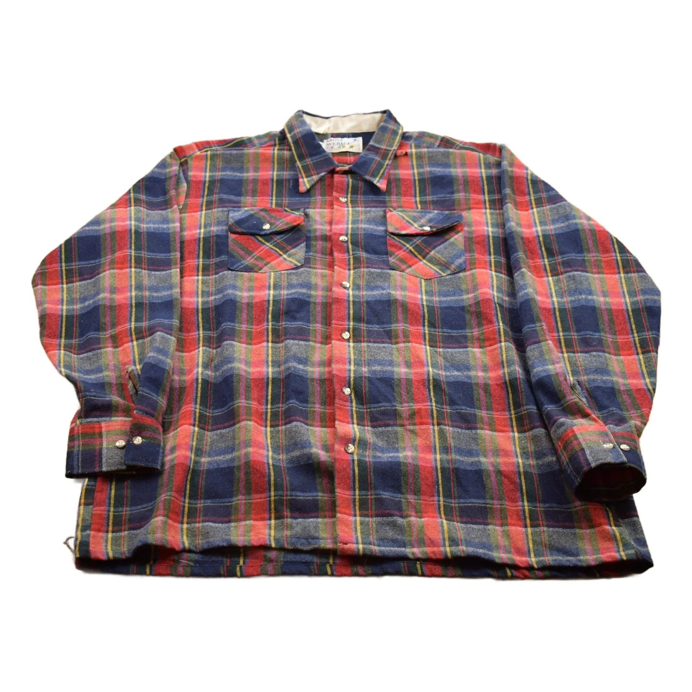 Vintage 1990s Above Average Plaid Flannel Button Up Shirt Men's 3XL