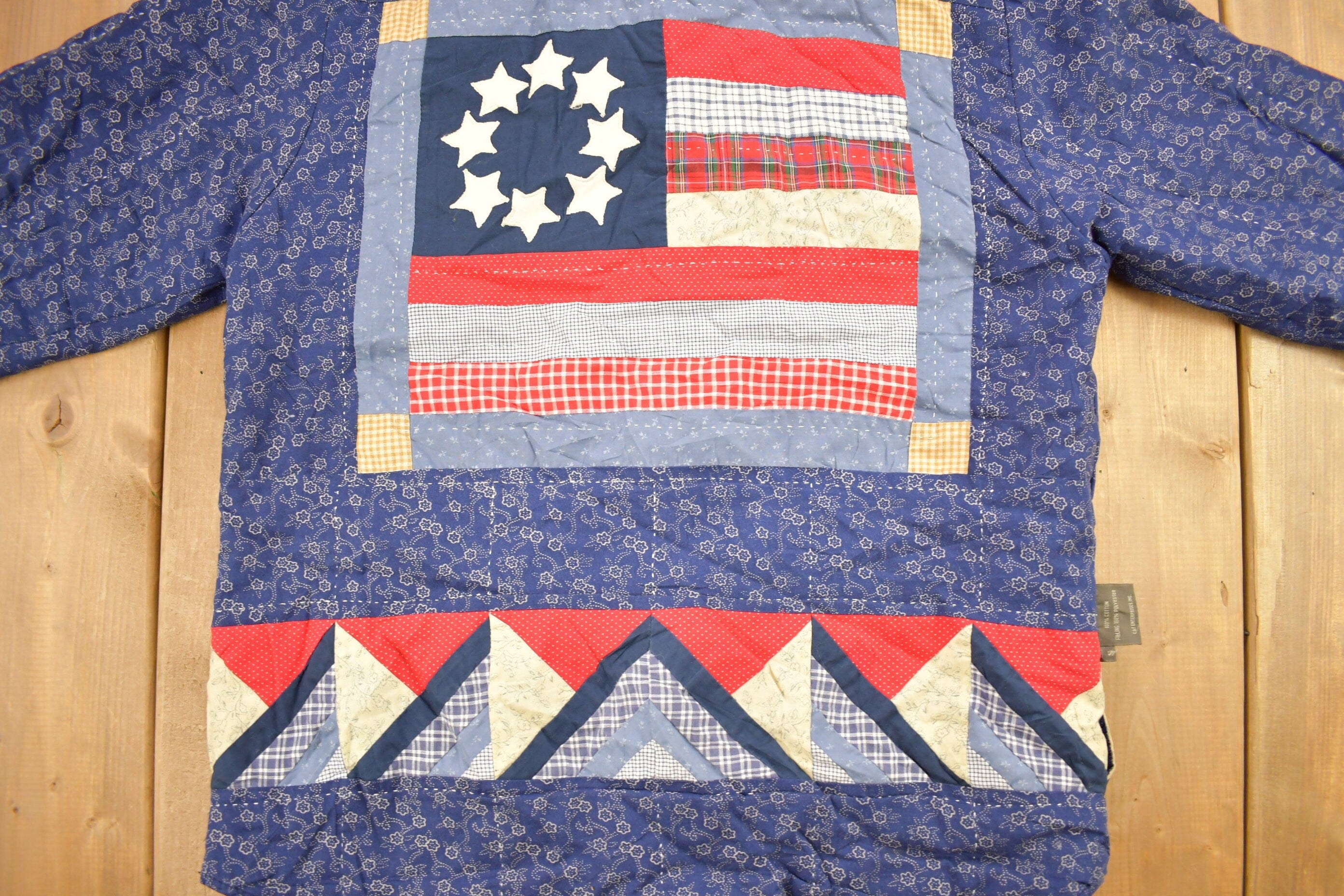 Vintage 1990s Abstract Patchwork Button Up Shirt Men's Small - Image 4