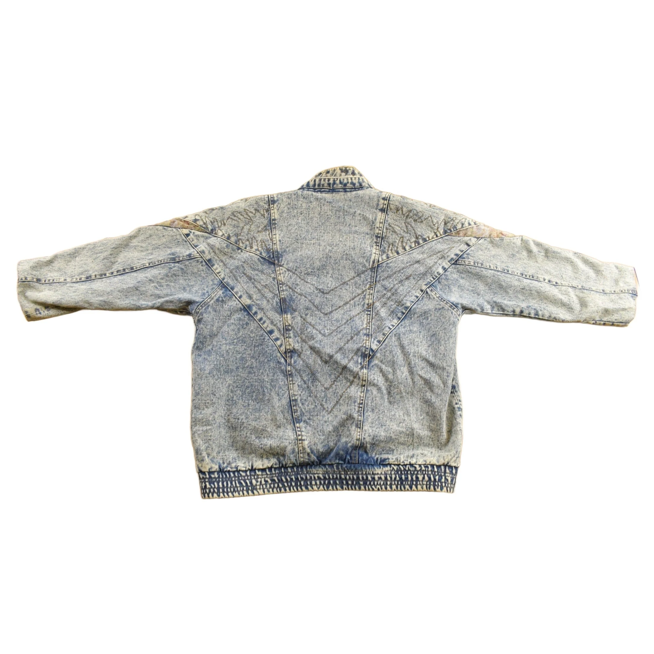 Vintage 1990s Acid Wash Denim Jean Jacket Vest Men's Medium - Image 2