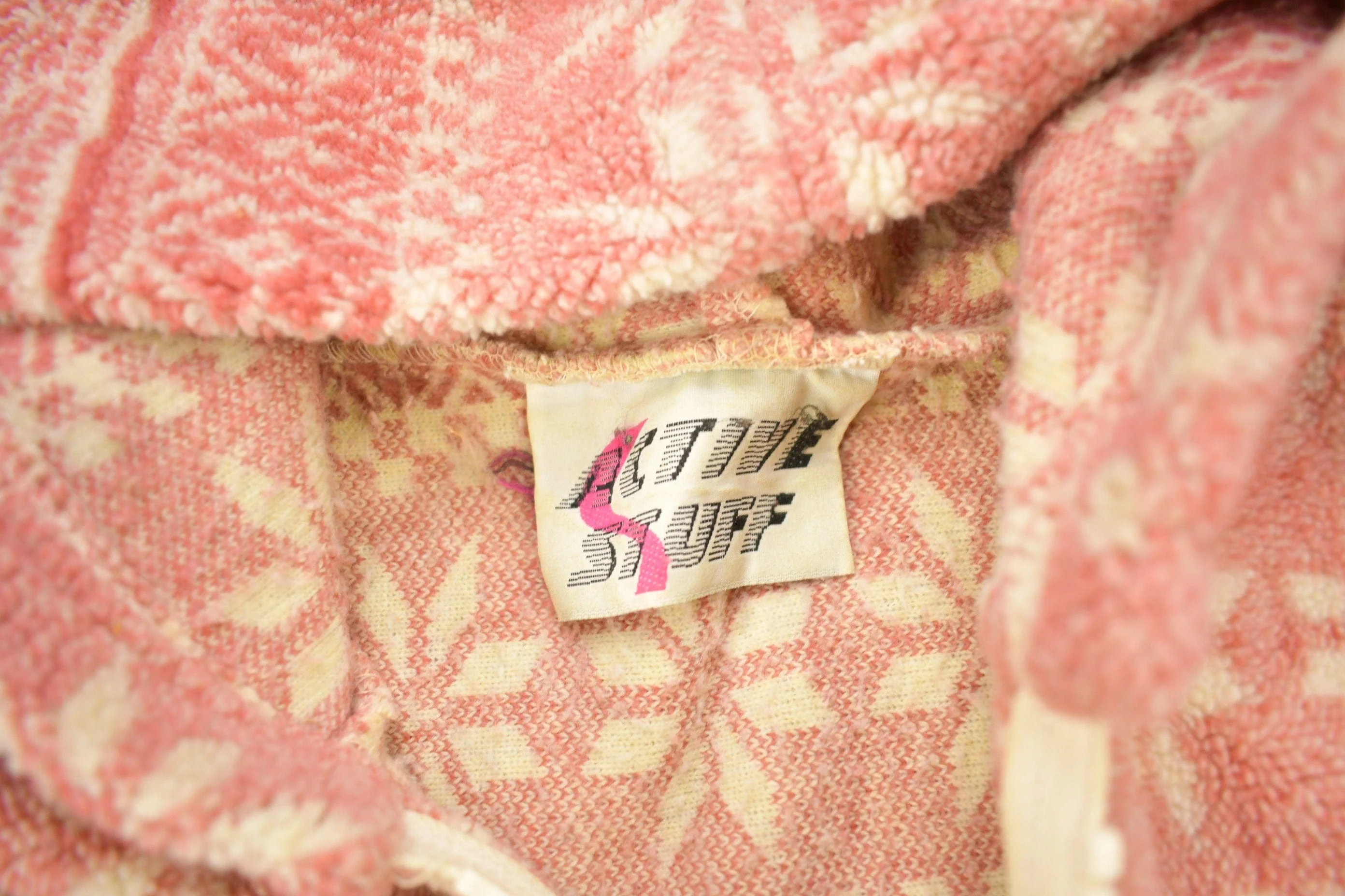 Vintage 1990s Active Stuff All Over Pattern Fleece Sweater Men's Medium - Image 5