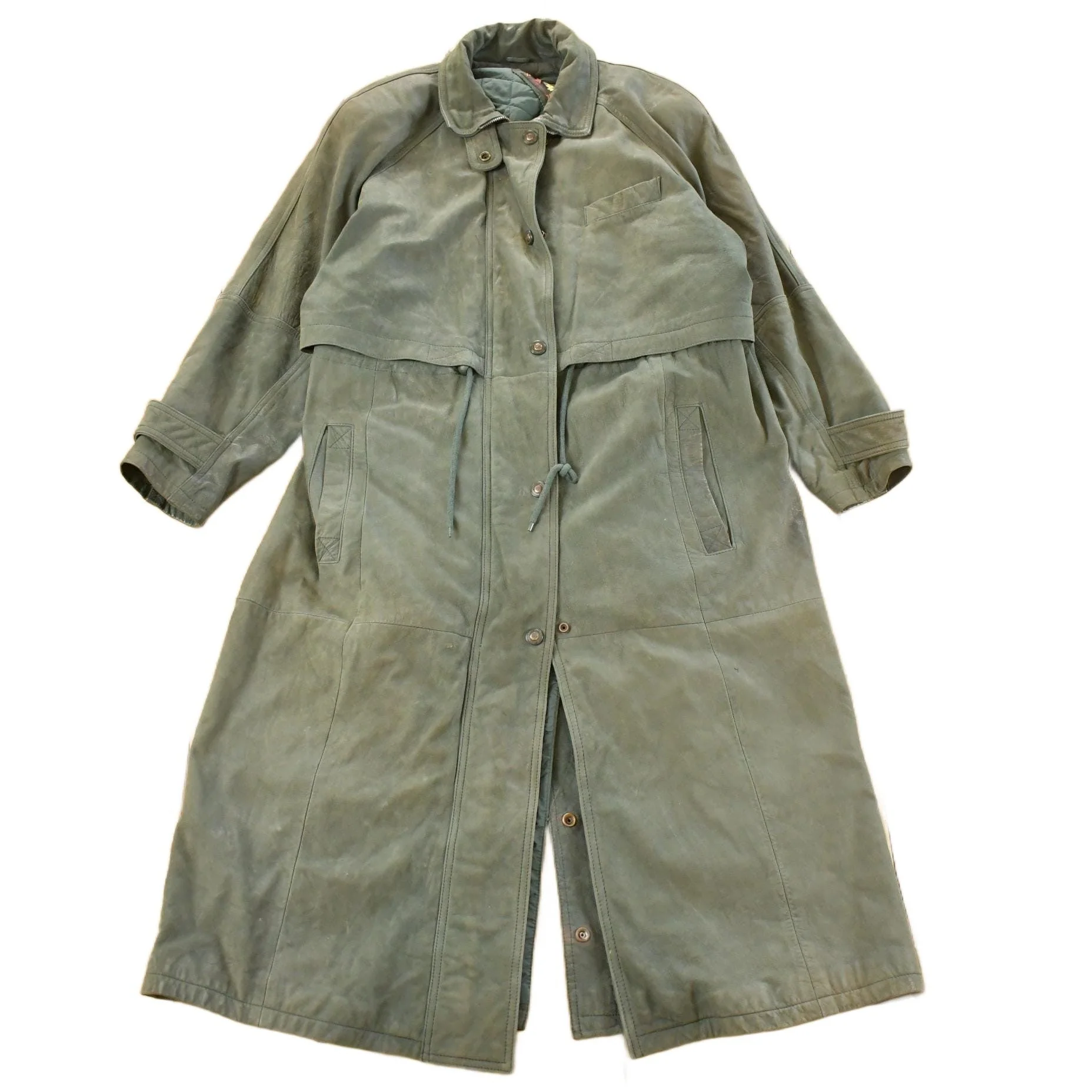 Vintage 1990s Adventure Bound Leather Trench Coat Men's Large