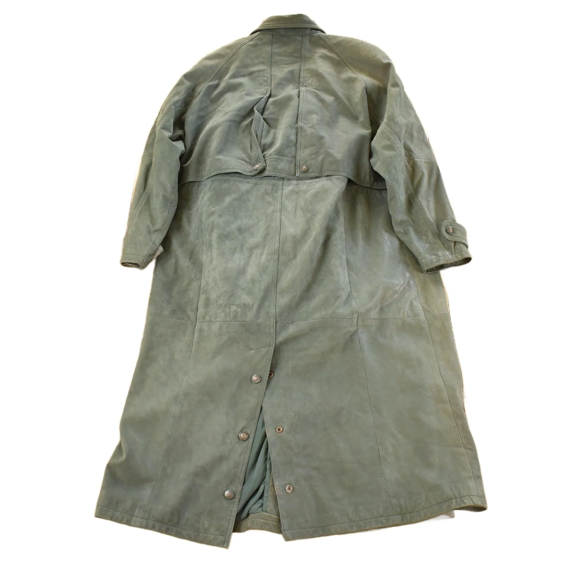 Vintage 1990s Adventure Bound Leather Trench Coat Men's Large - Image 2